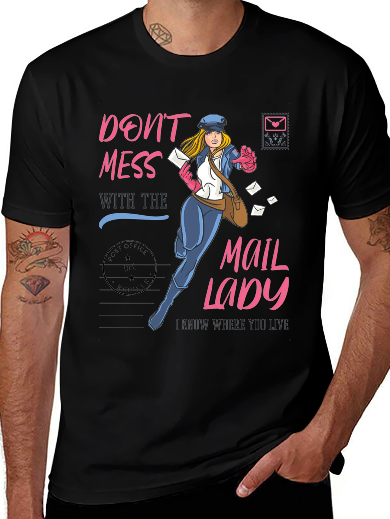 Variant 16 of Don't Mess with the Mail Lady T-Shirt