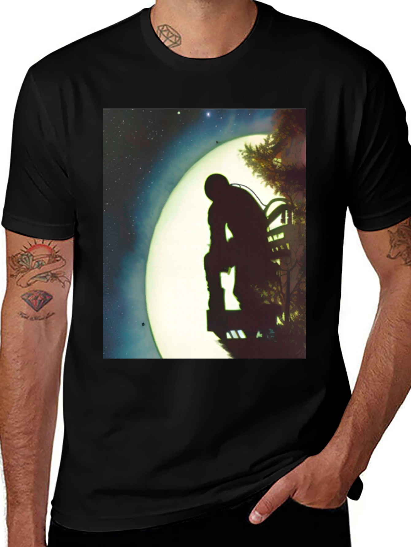 Silhouette Moon T-Shirt - Dark Graphic Tee