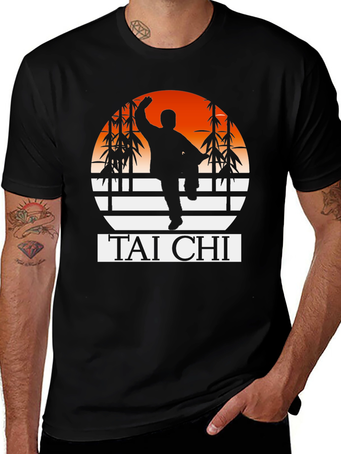 Tai Chi Sunset Graphic T-Shirt - Martial Arts Tee