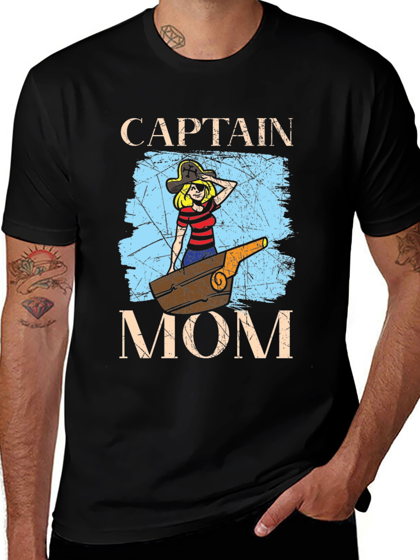 Captain Mom T-Shirt - Nautical Pirate Graphic Tee