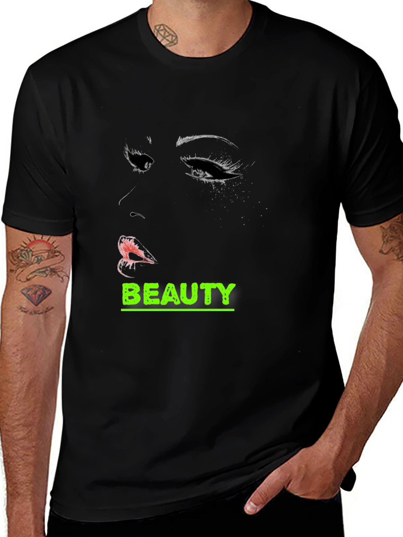 Variant 18 of Beauty Graphic Tee - Stylish Black T-Shirt