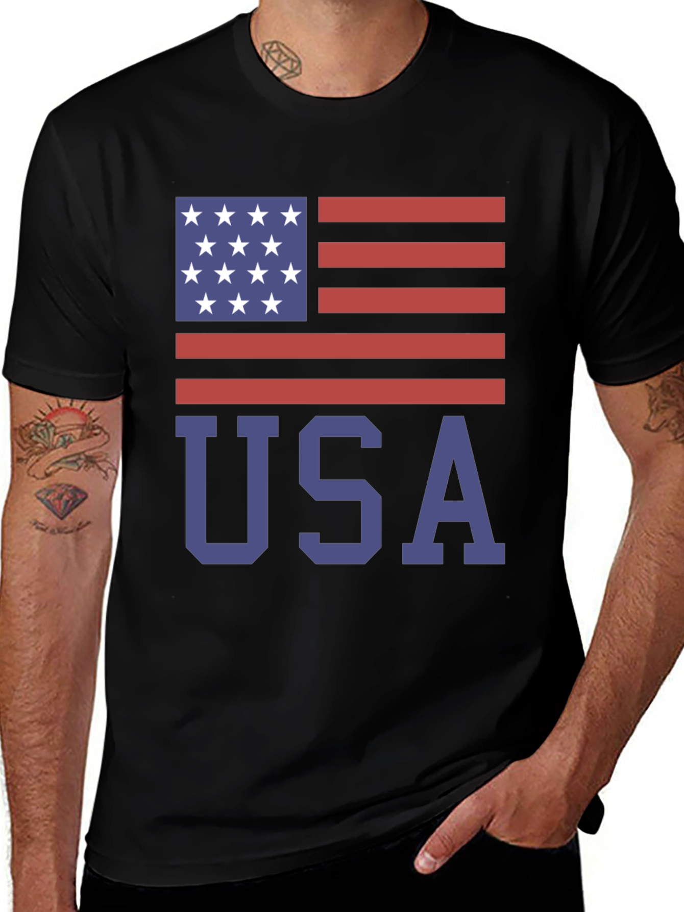 Variant 19 of USA Flag Graphic T-Shirt