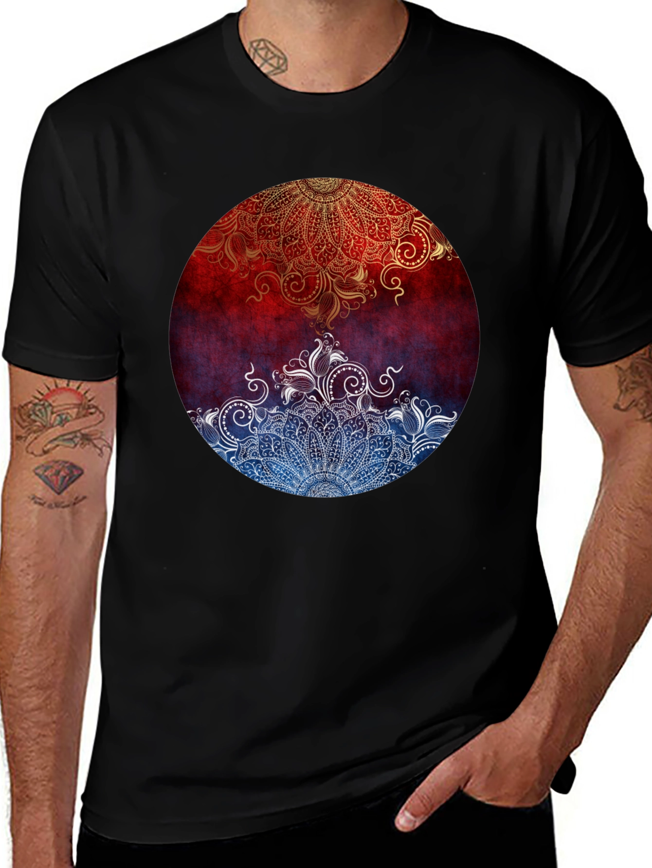 Variant 28 of Yin Yang Mandala Graphic T-Shirt