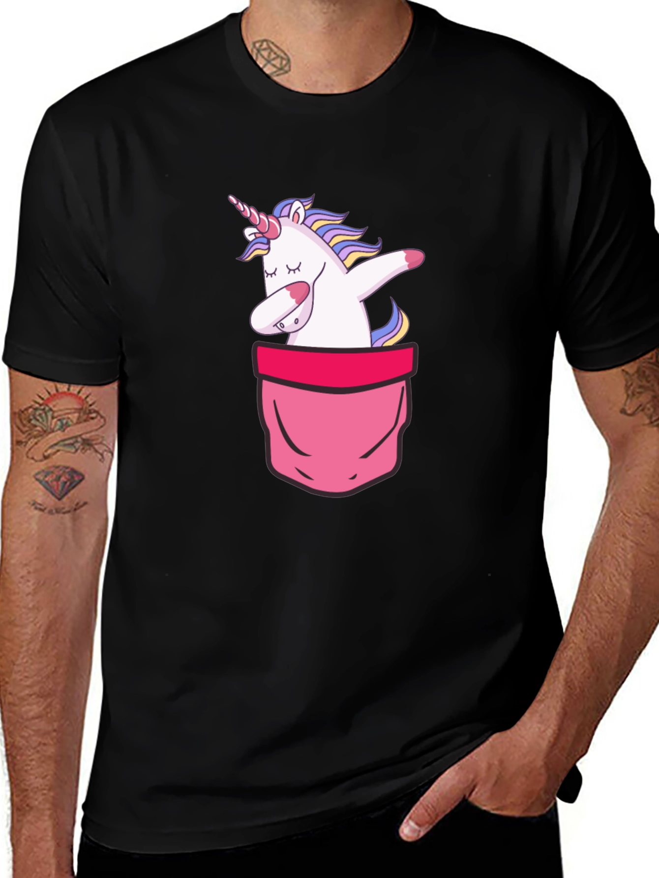 Variant 15 of Unicorn Pocket Dab T-Shirt