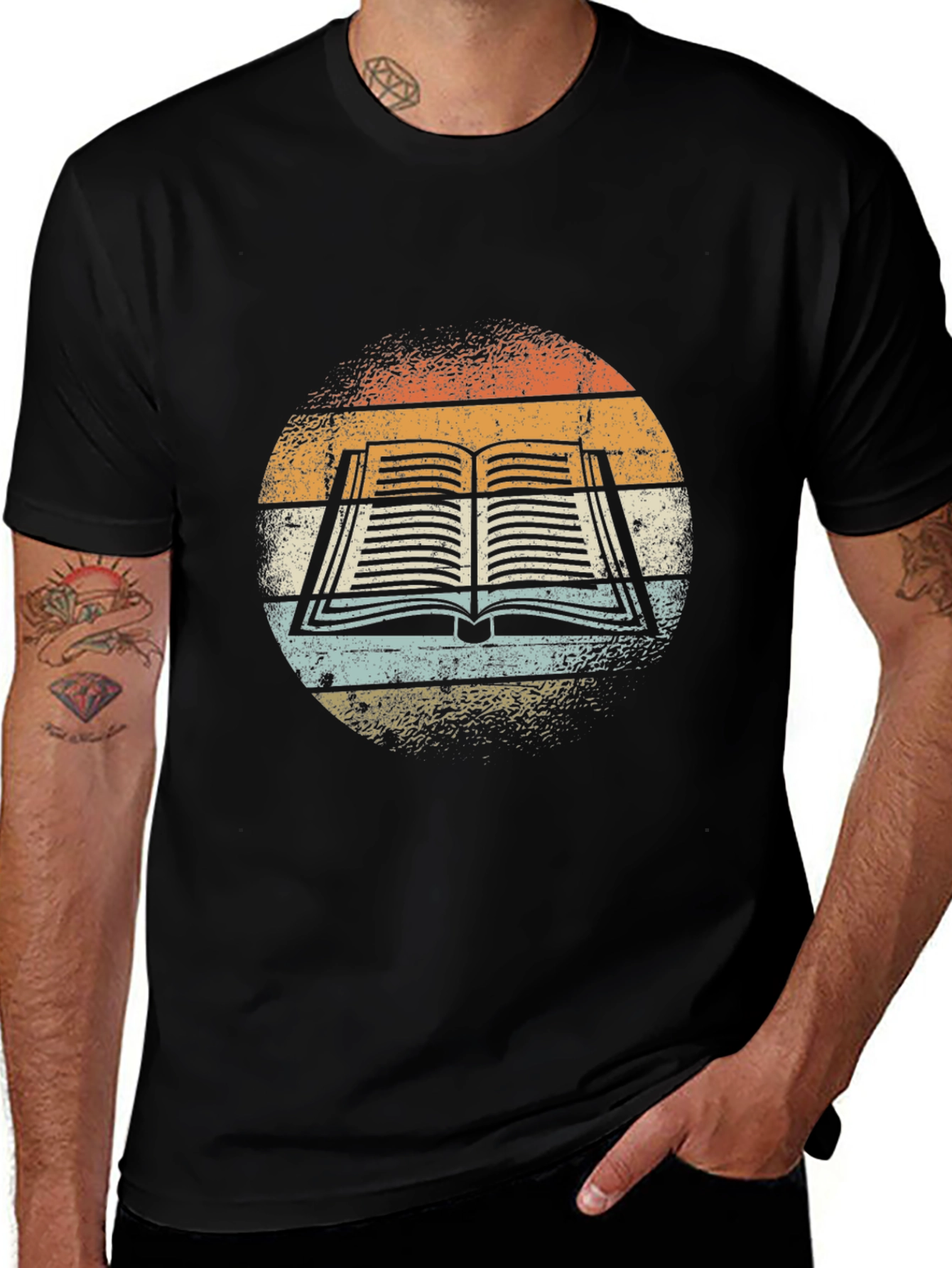 Variant 5 of Retro Book Graphic Tee - Reader's Style