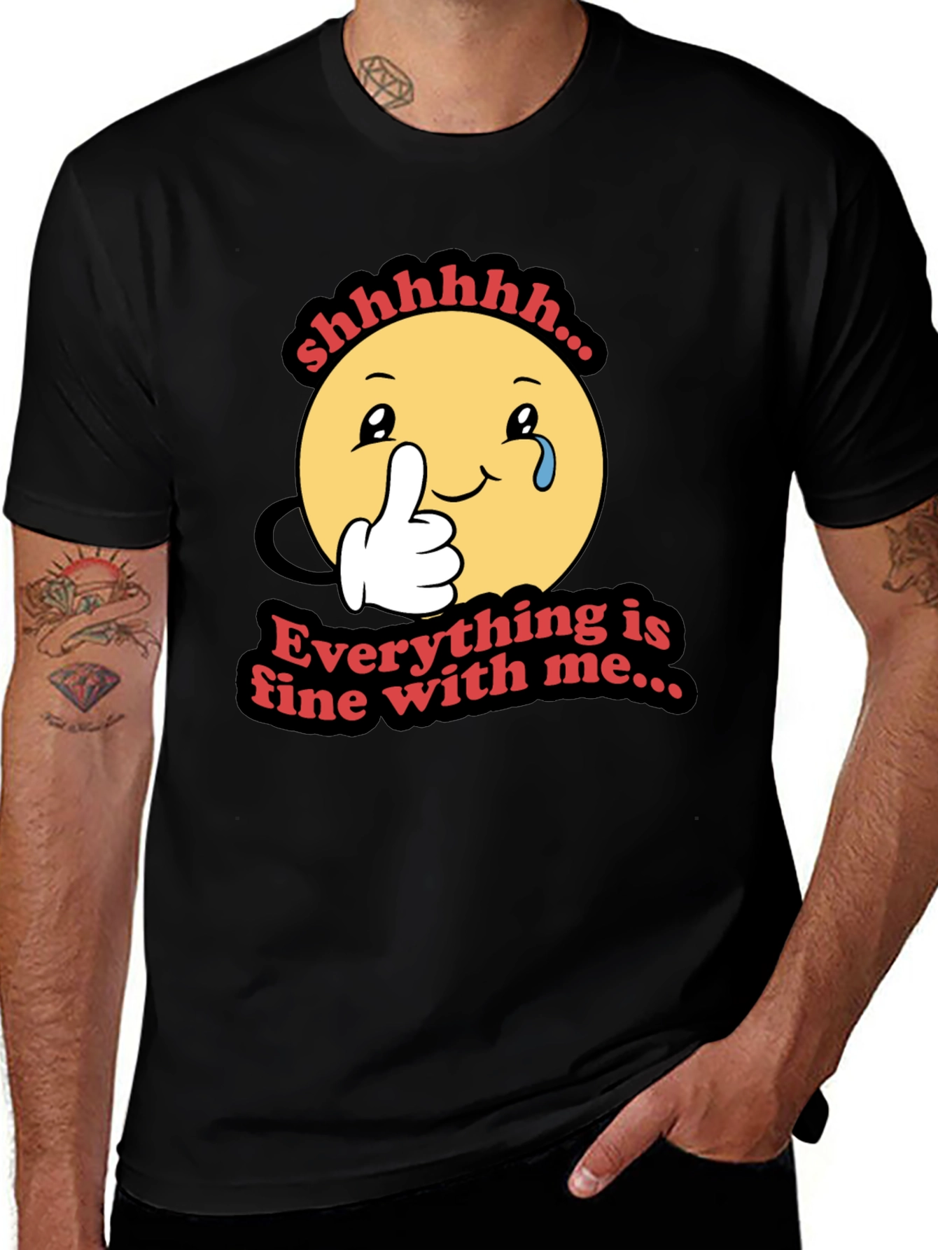 Variant 30 of Everything is Fine T-Shirt - Funny Emoji Design