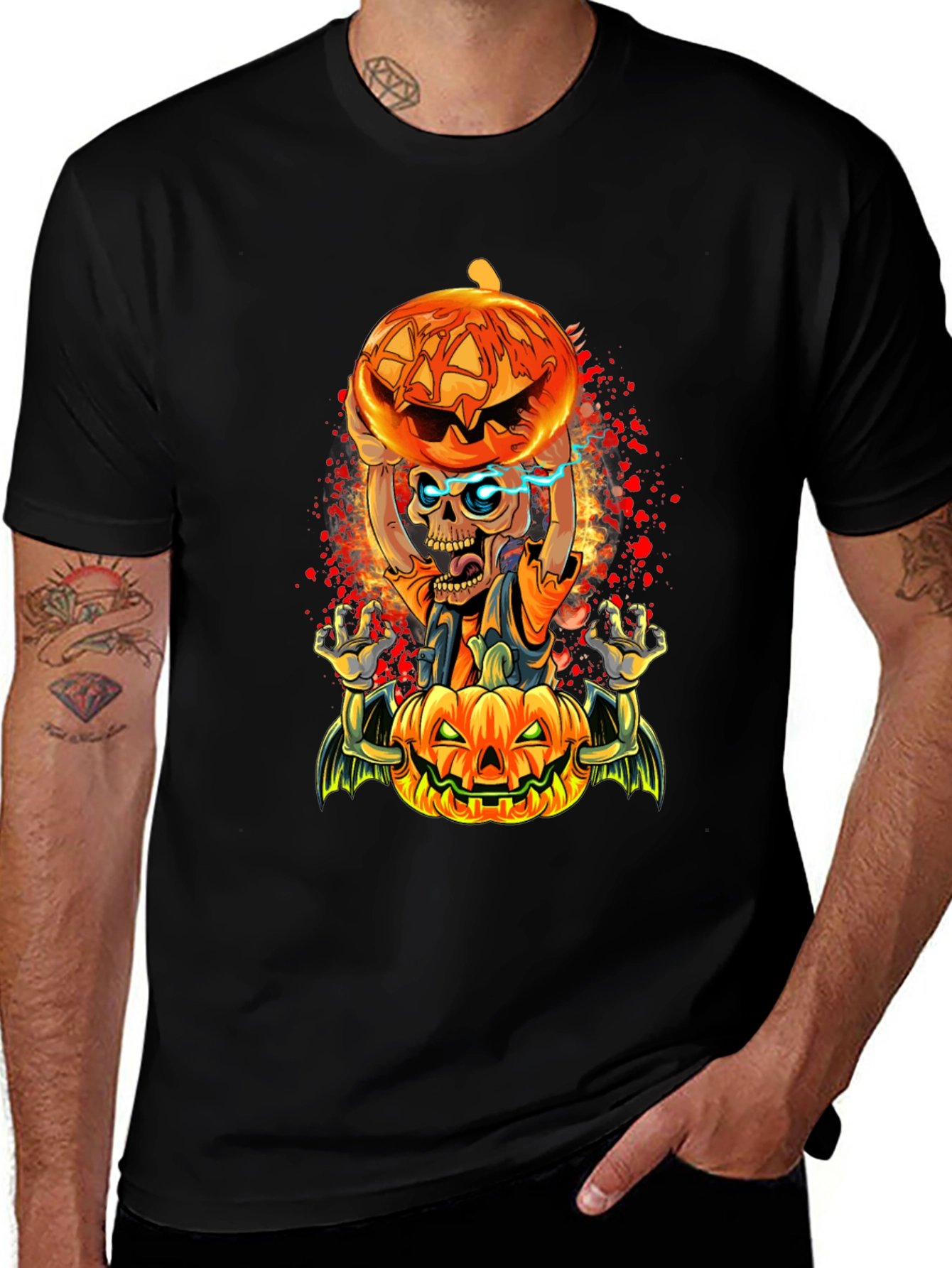 Variant 15 of Halloween Skeleton Pumpkin T-Shirt