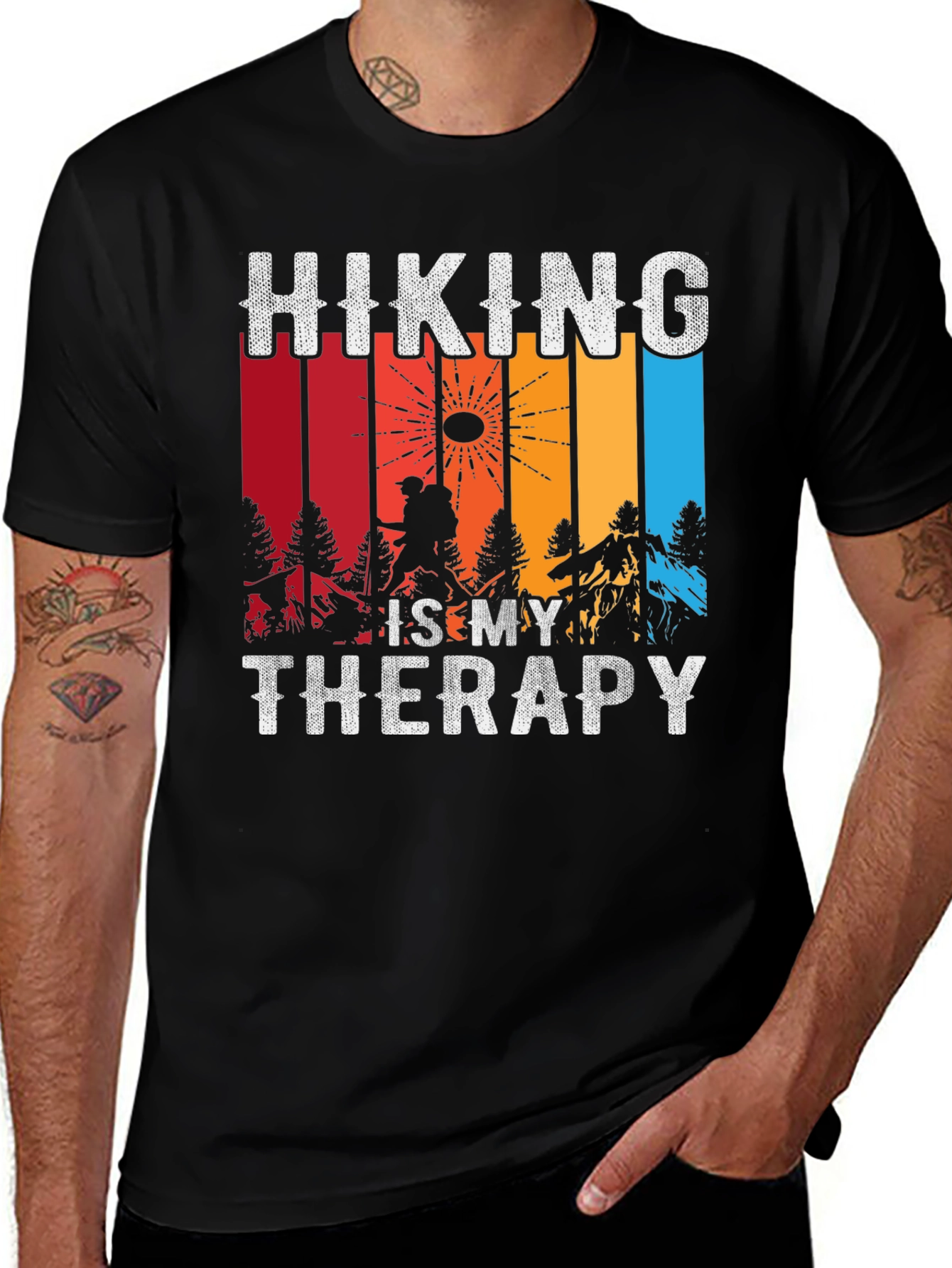 Variant 30 of Hiking is My Therapy Graphic Tee