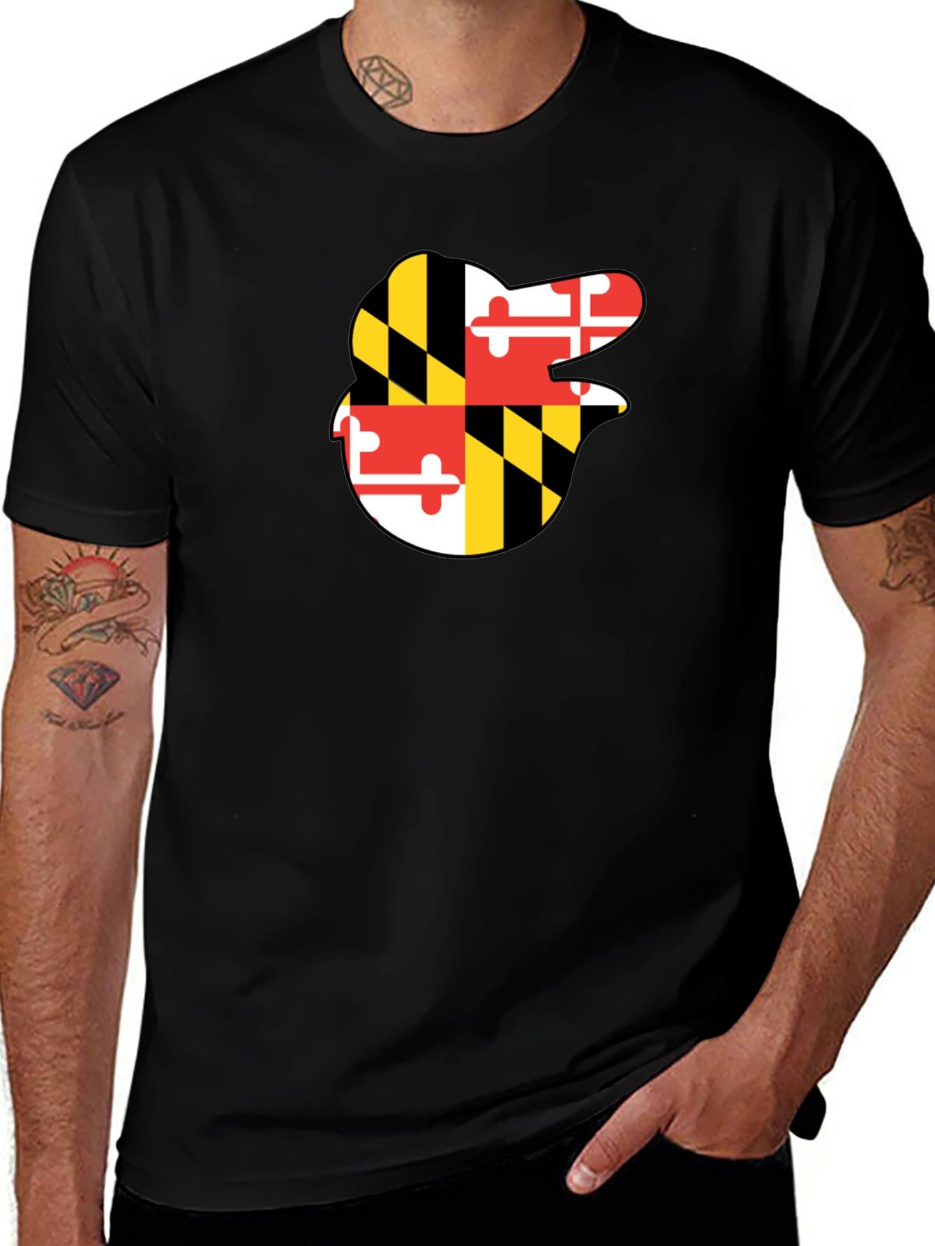 Maryland Flag Crab Black T-Shirt