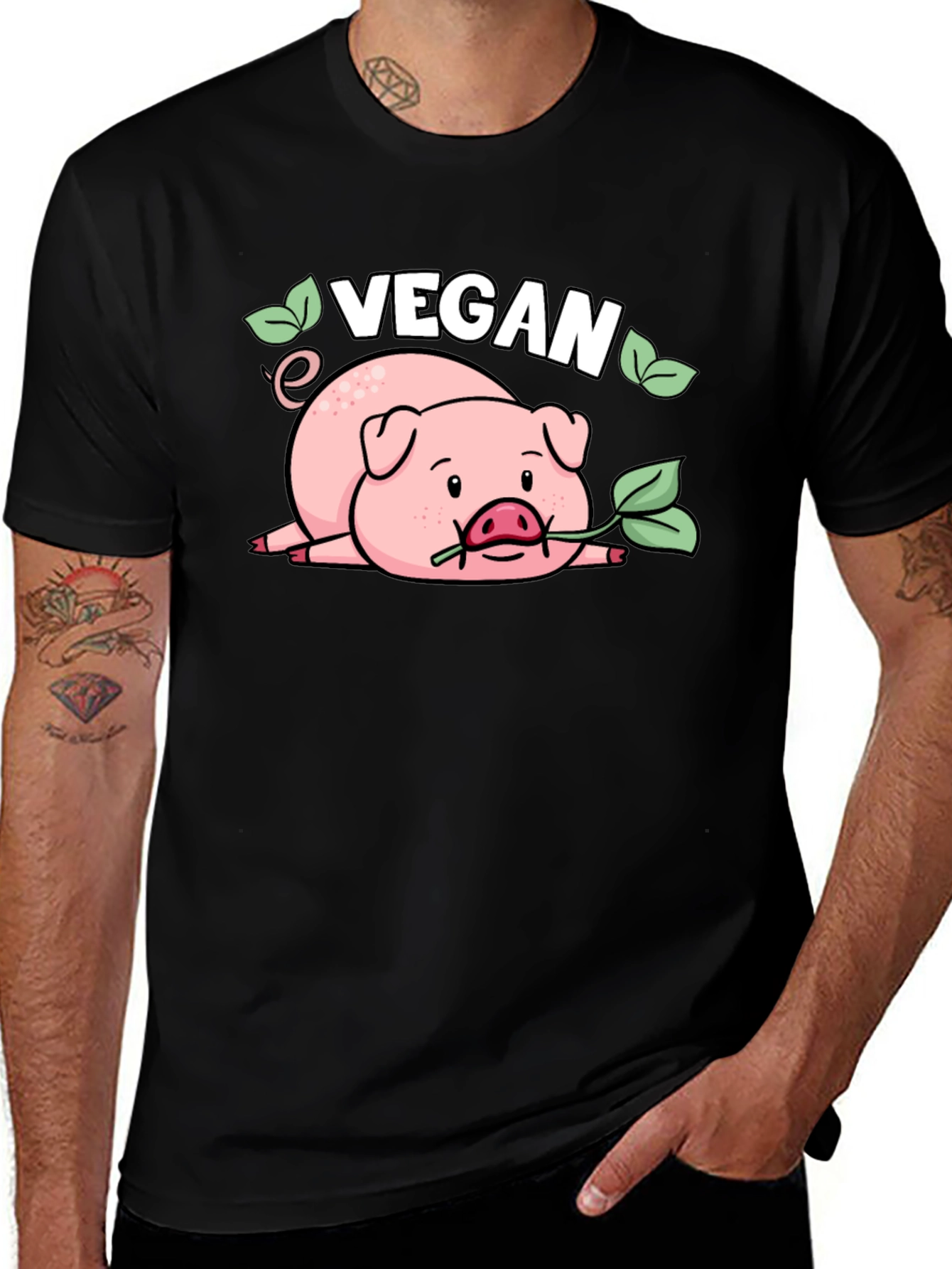 Variant 20 of Vegan Pig T-Shirt - Cute Animal Lover Tee