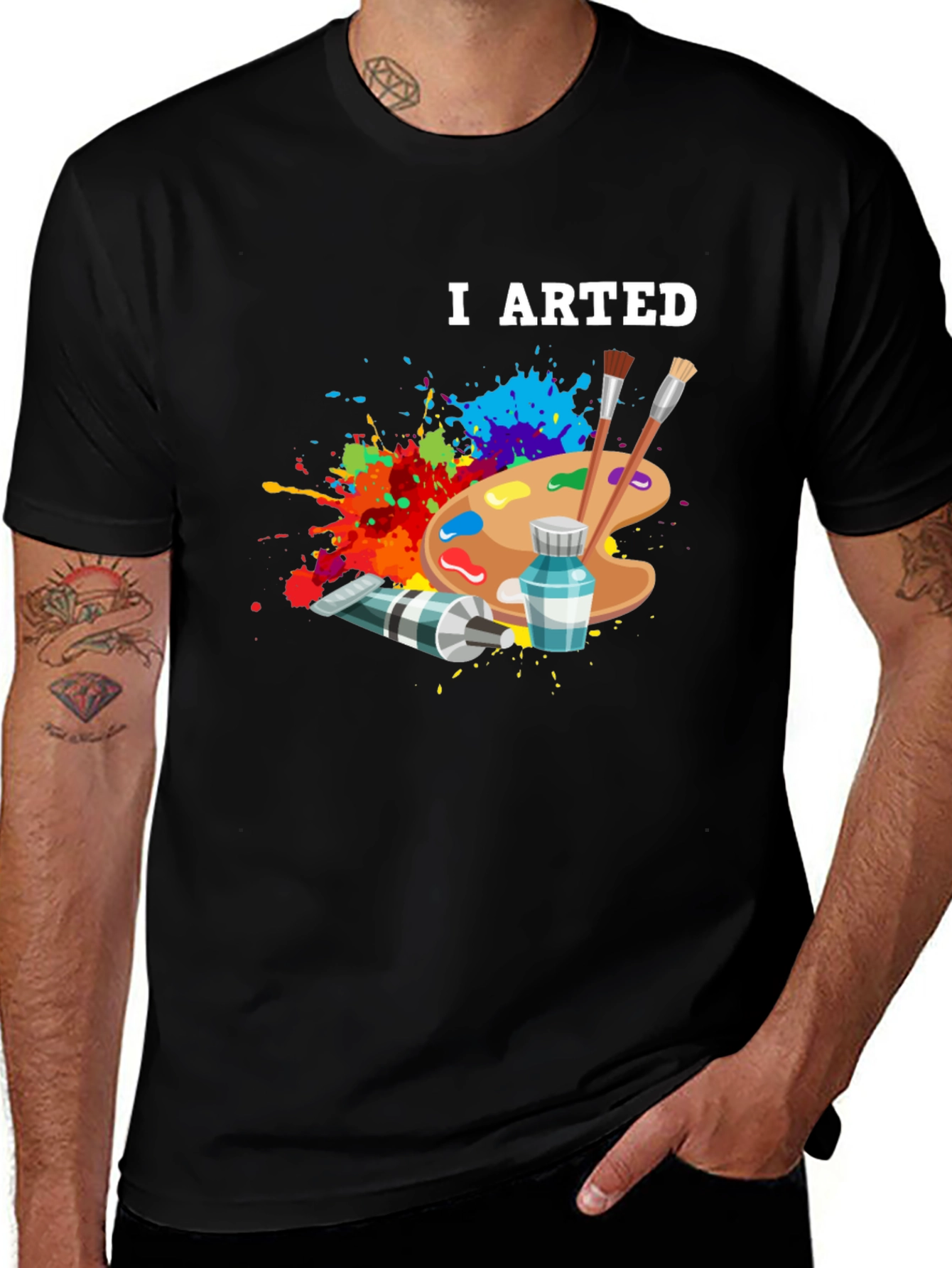 I Arted T-Shirt - Artist Palette Design - Black
