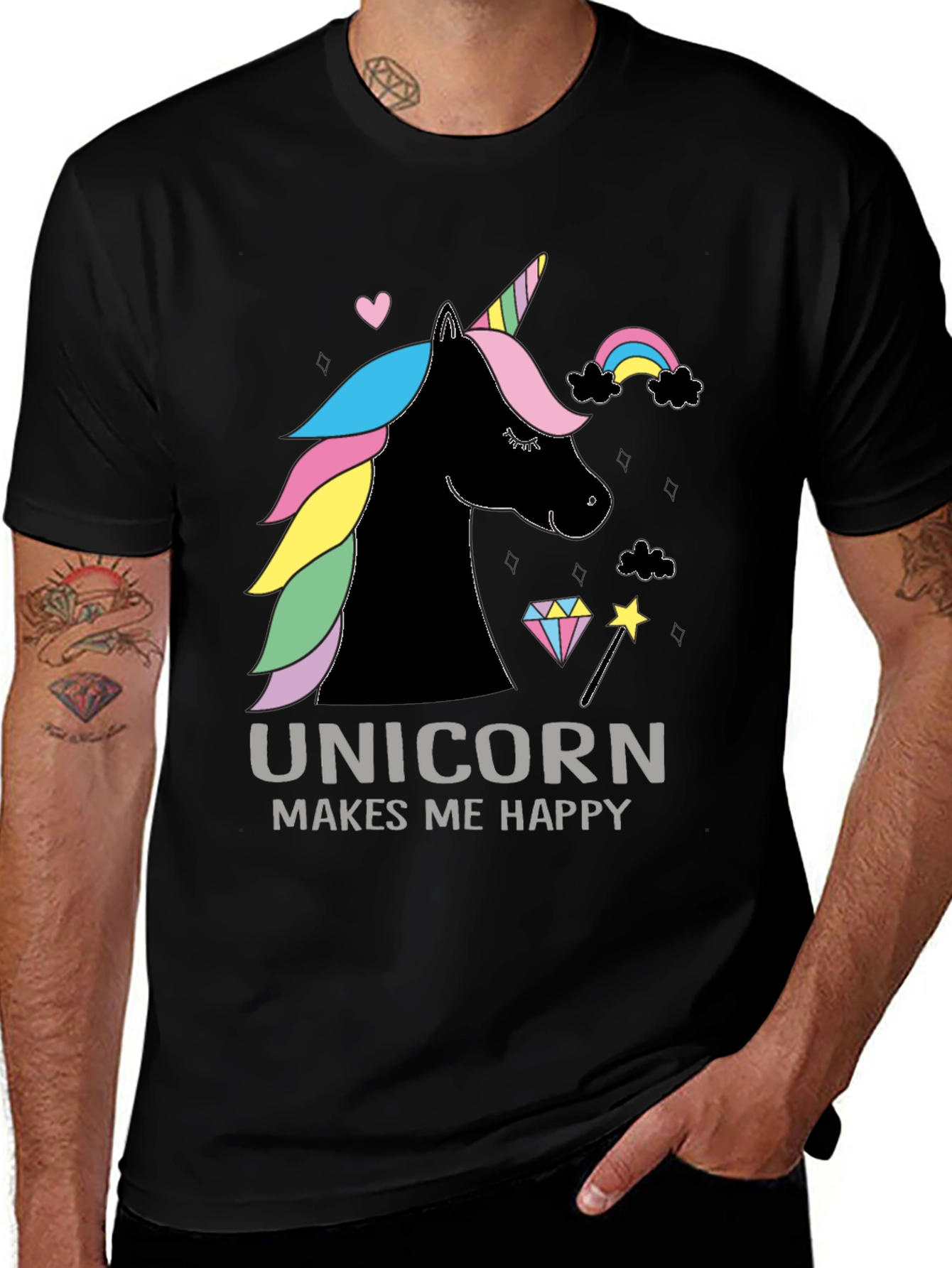 Variant 28 of Unicorn Makes Me Happy Graphic Tee