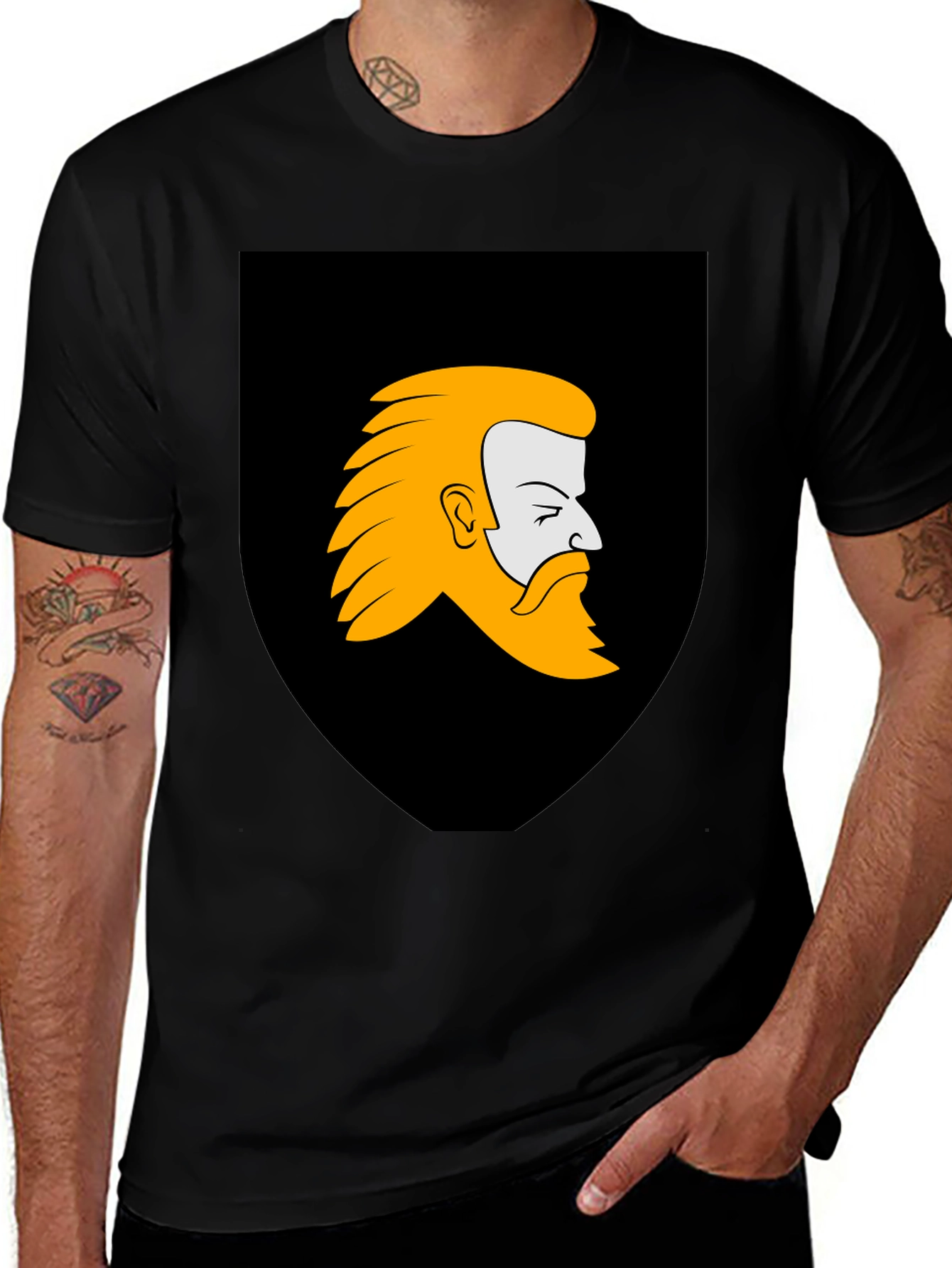 Variant 11 of Black Shield Beard Graphic Tee