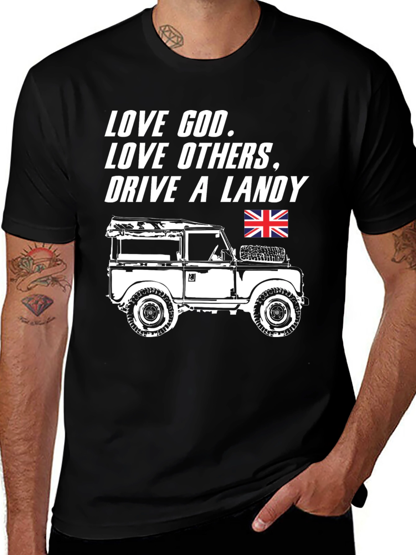 Variant 18 of Love God Land Rover Graphic T-Shirt