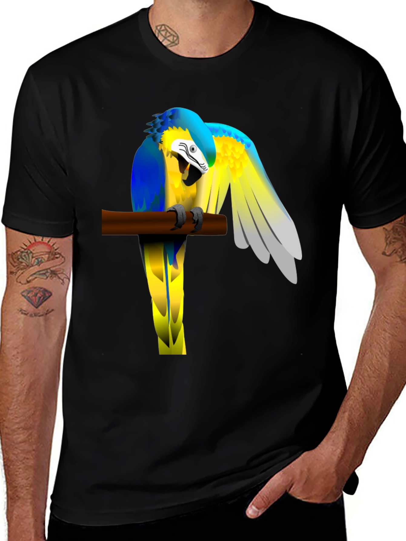 Variant 21 of Parrot Perch Graphic Tee - Unique Bird Lover T-Shirt