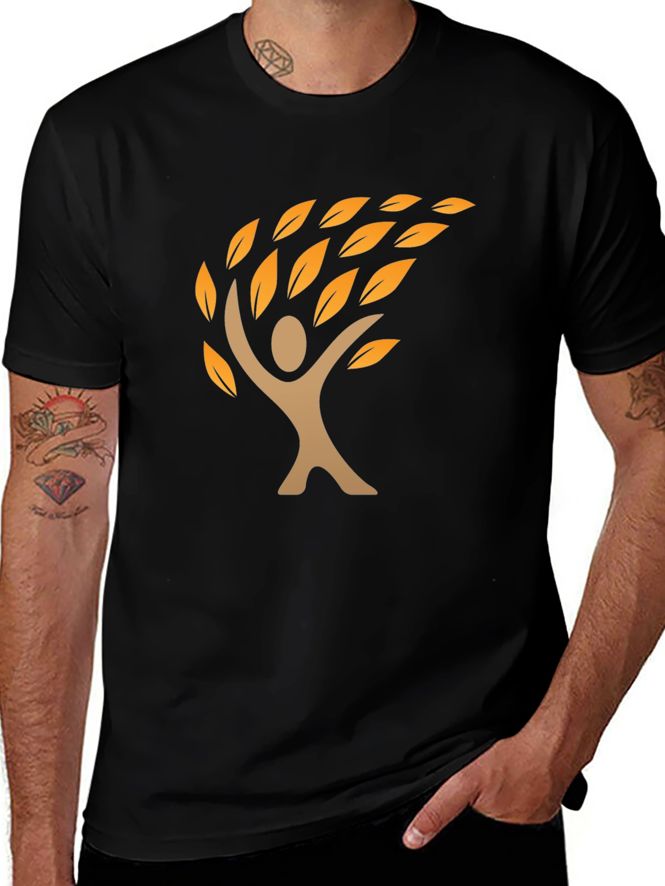 Variant 2 of Nature Tree Graphic Men's Black T-Shirt
