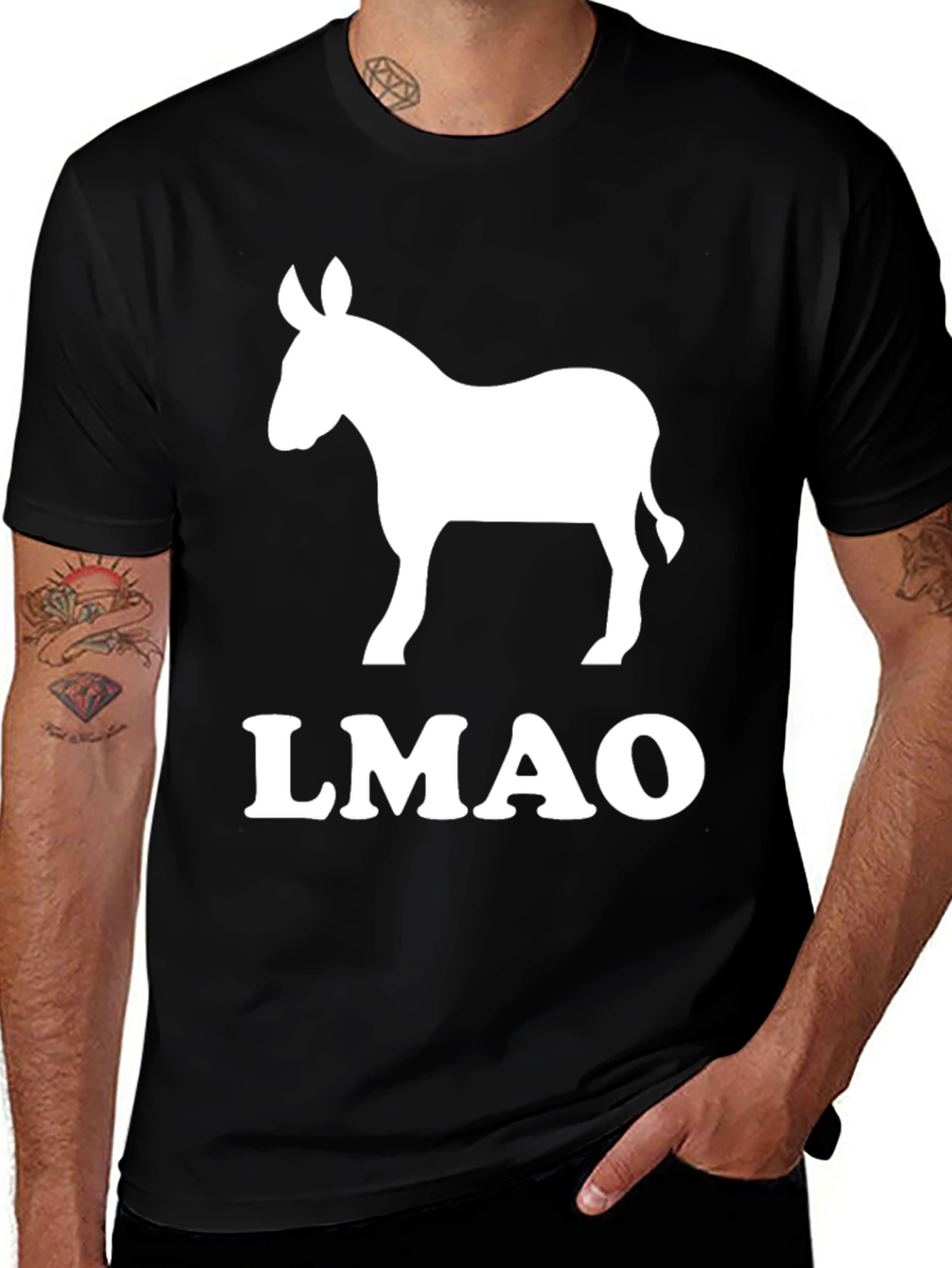 Variant 29 of LMAO Donkey Graphic Black T-Shirt