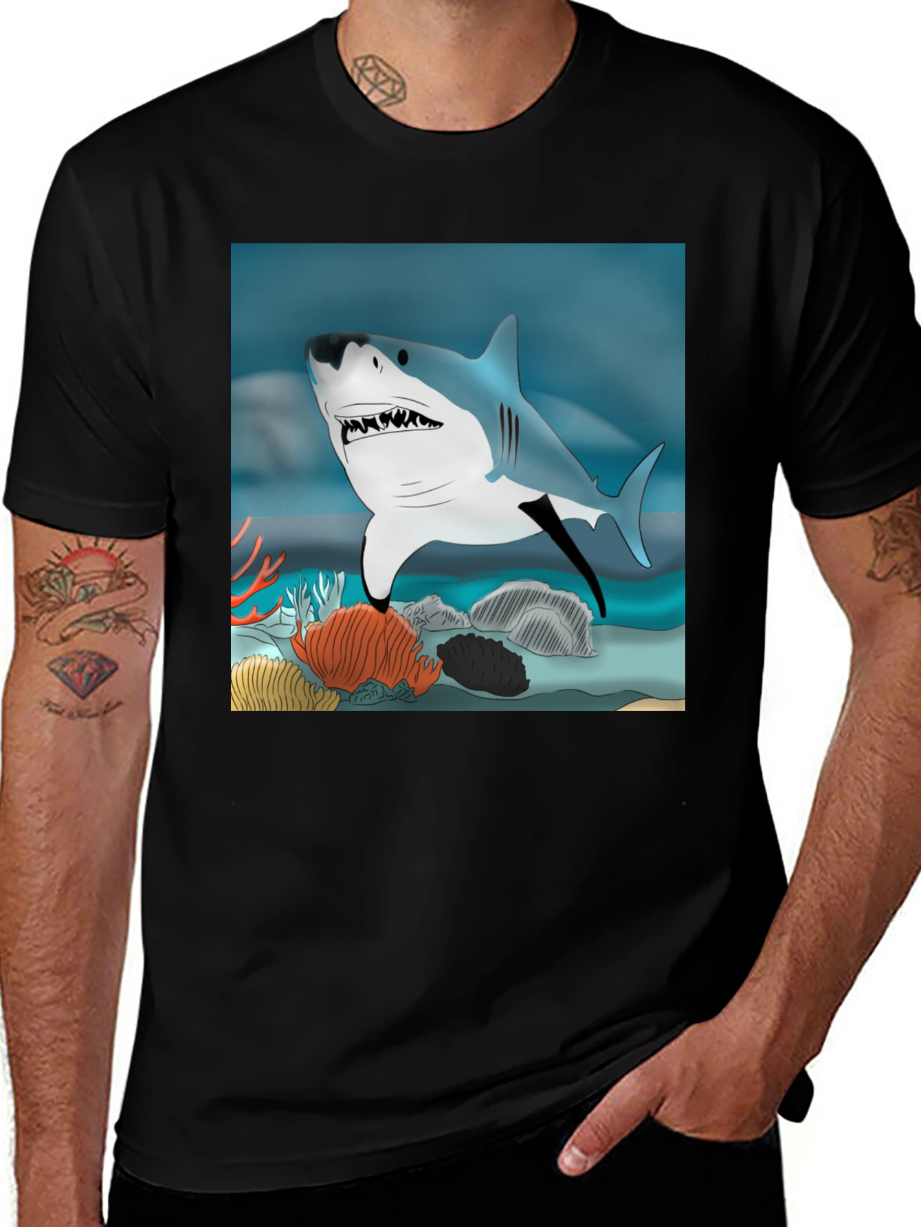 Shark Graphic T-Shirt - Undersea Adventure Design