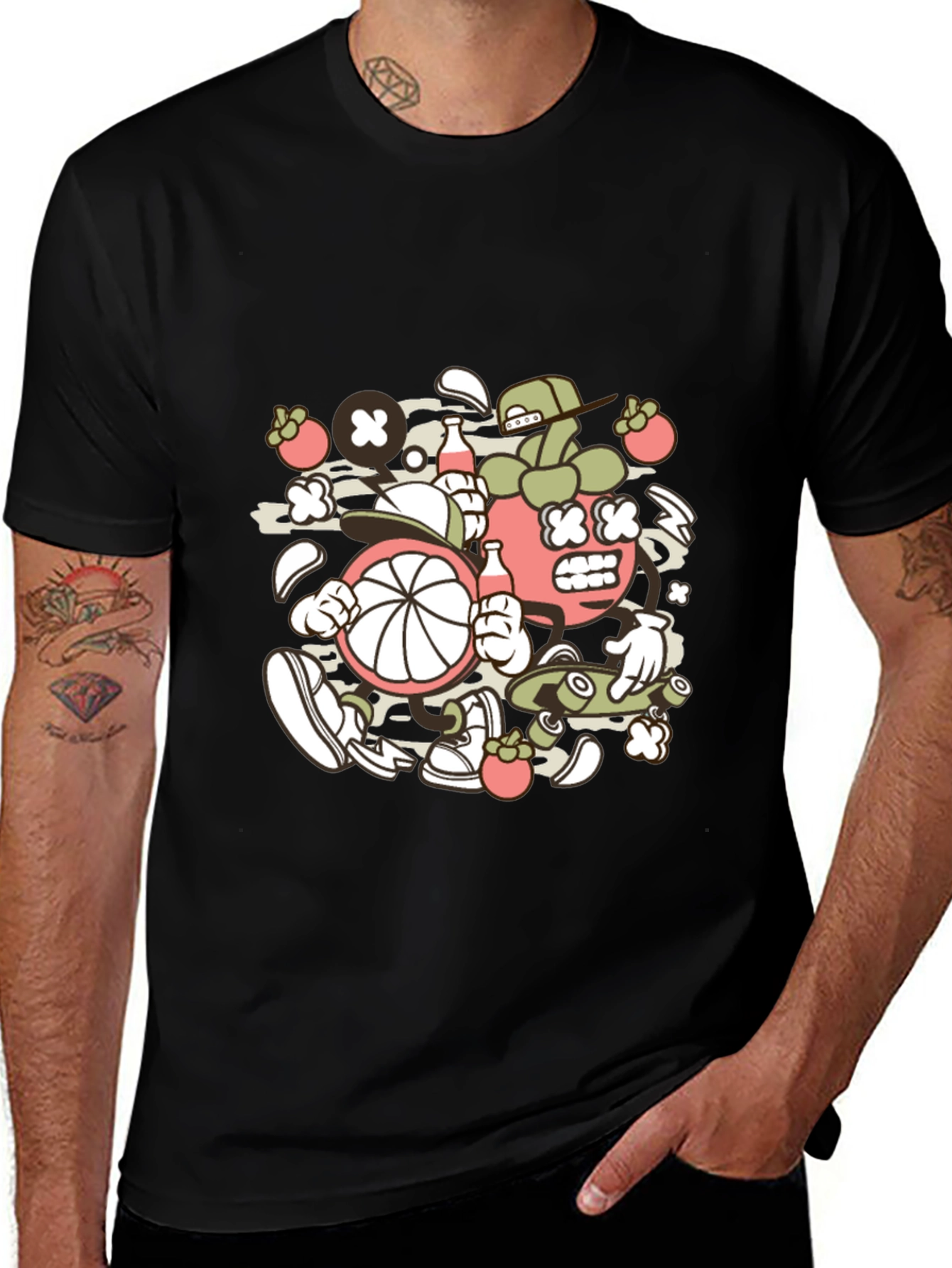 Variant 2 of Cartoon Mangosteen Black Tee
