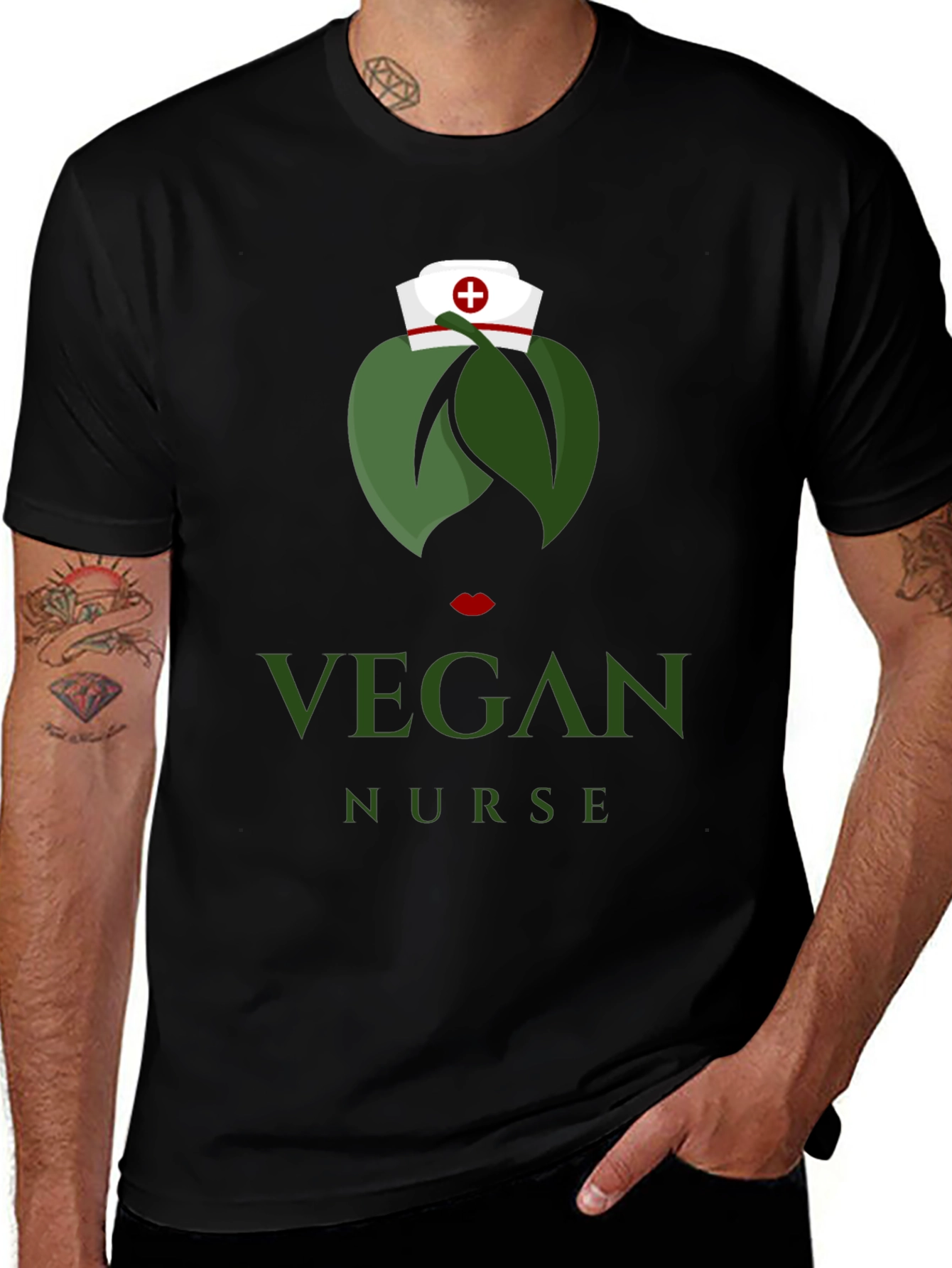 Variant 26 of Vegan Nurse Graphic T-Shirt