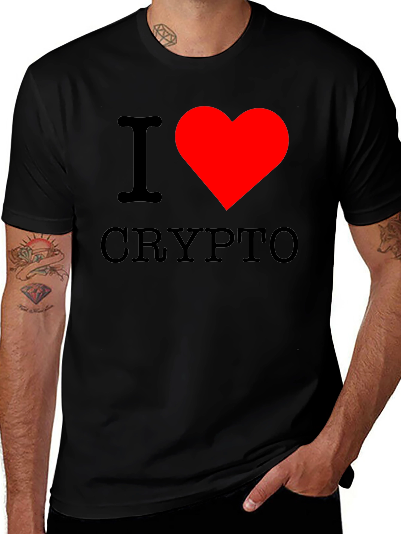Variant 24 of I Heart Crypto Black T-Shirt