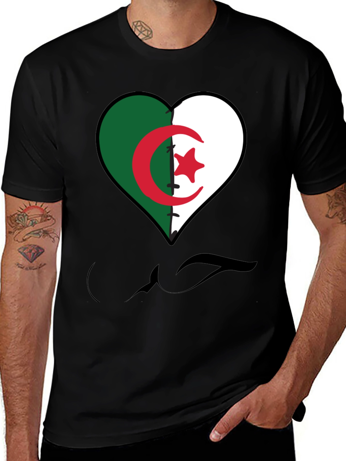 Algeria Flag Heart T-Shirt