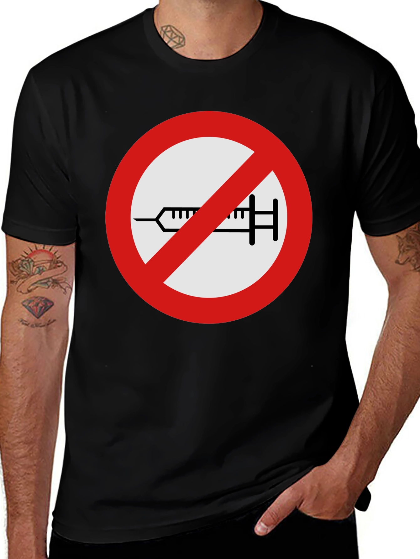 Variant 12 of Anti-Vaccine Black T-Shirt