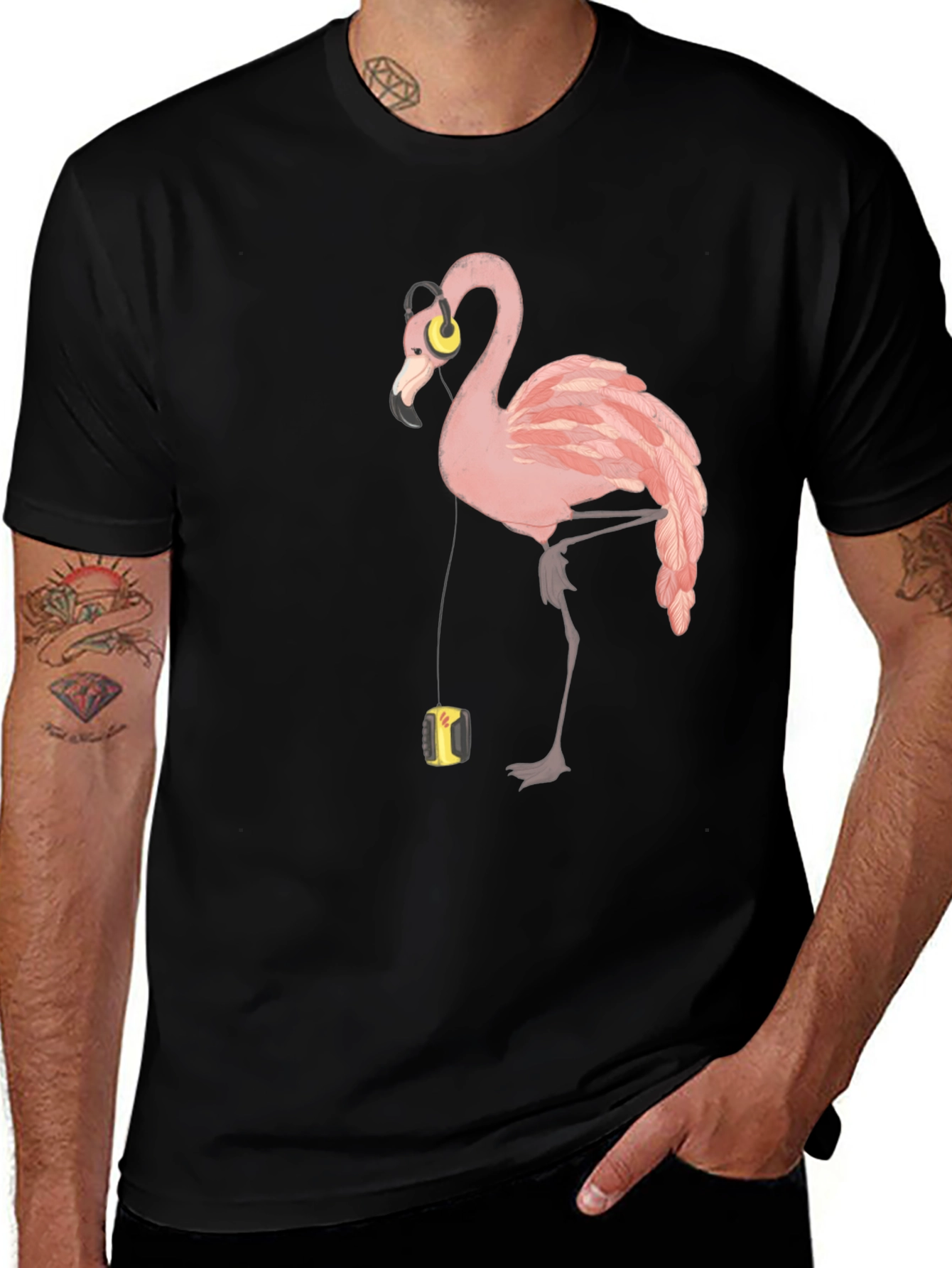 Variant 13 of Flamingo Music Lover T-Shirt - Stylish Graphic Tee