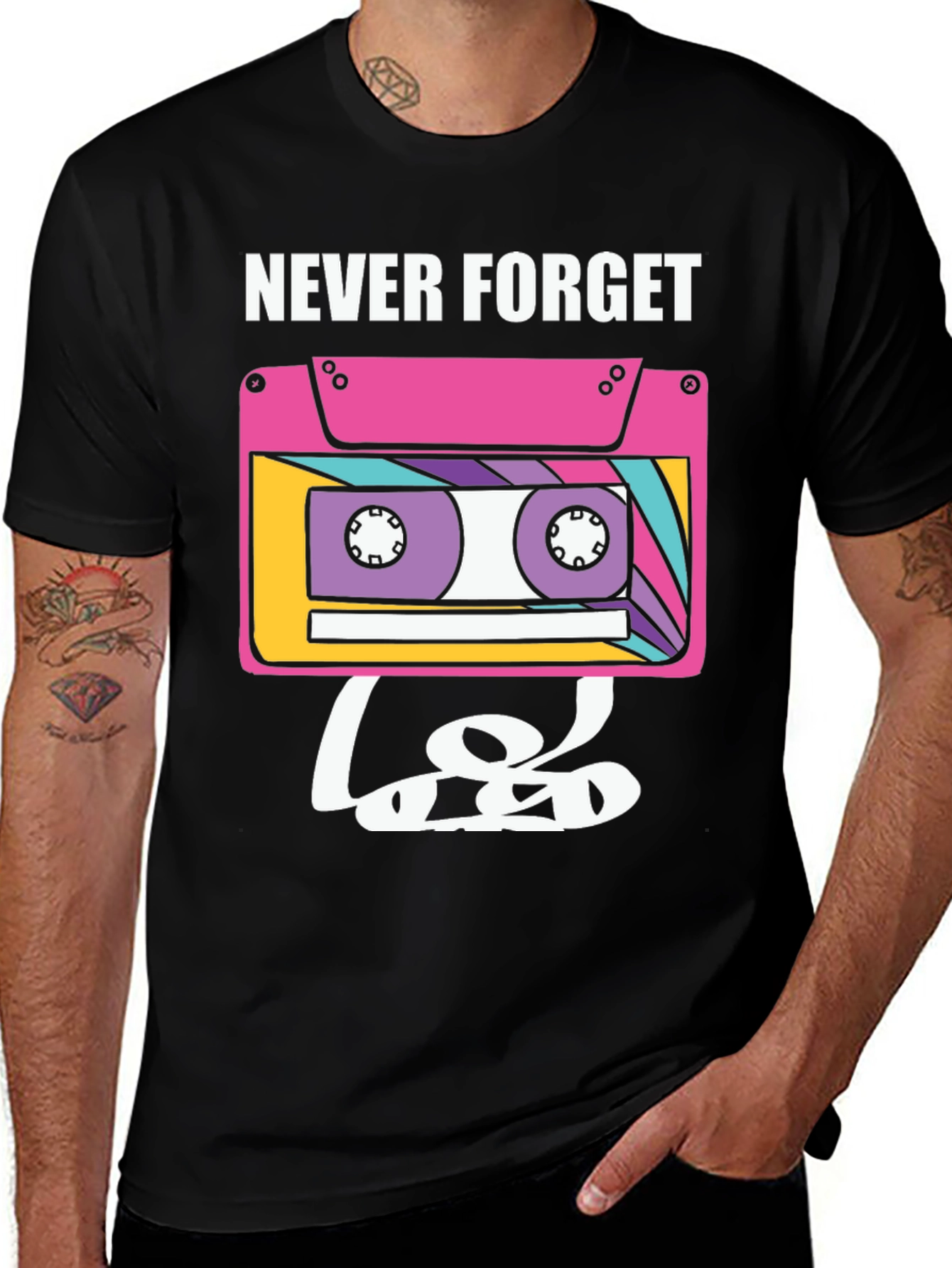 Variant 30 of Retro Cassette Tape Graphic Tee - Never Forget