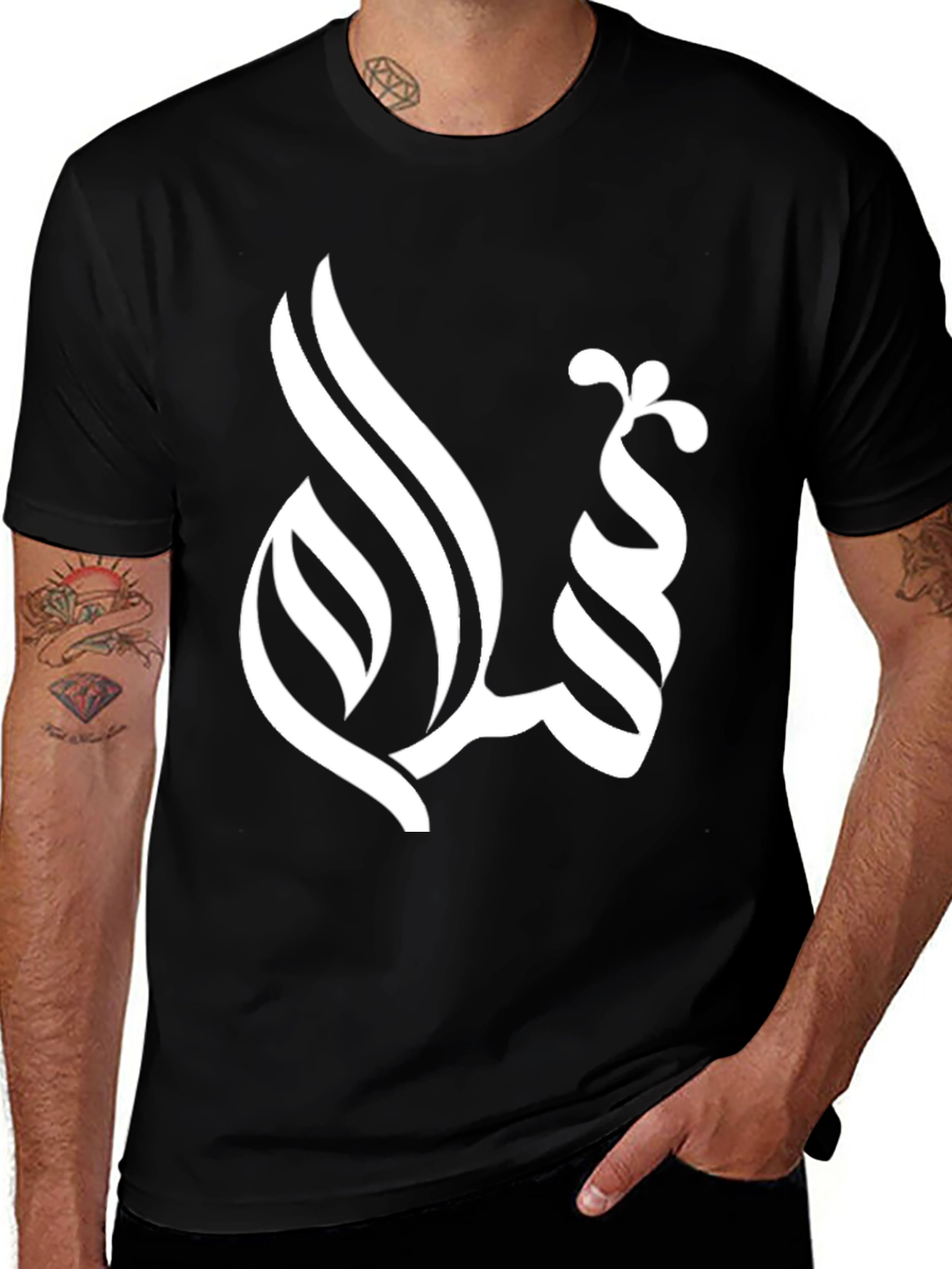 Variant 22 of Salam Arabic Calligraphy Black T-Shirt