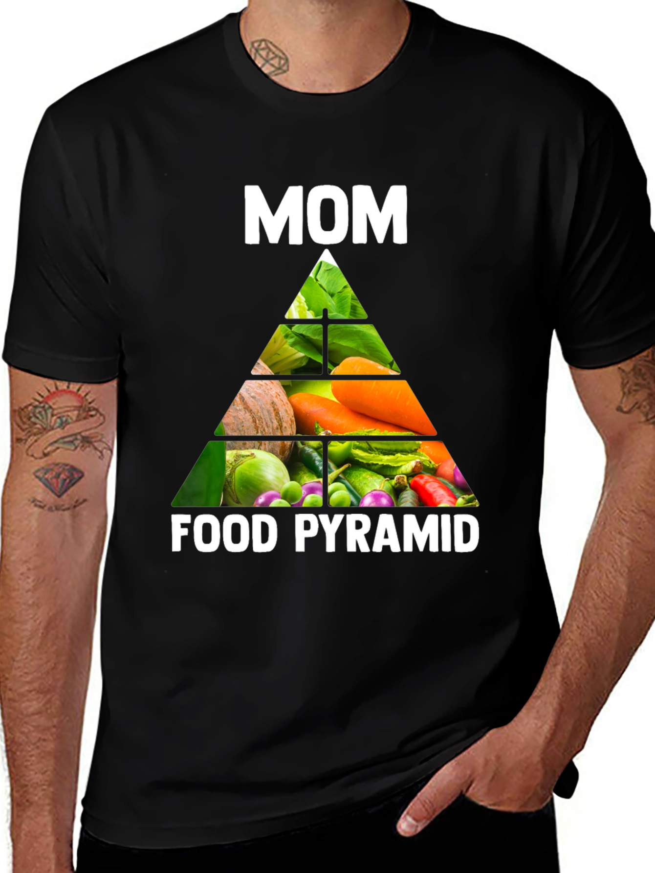 Mom's Food Pyramid T-Shirt - Healthy Eating Tee