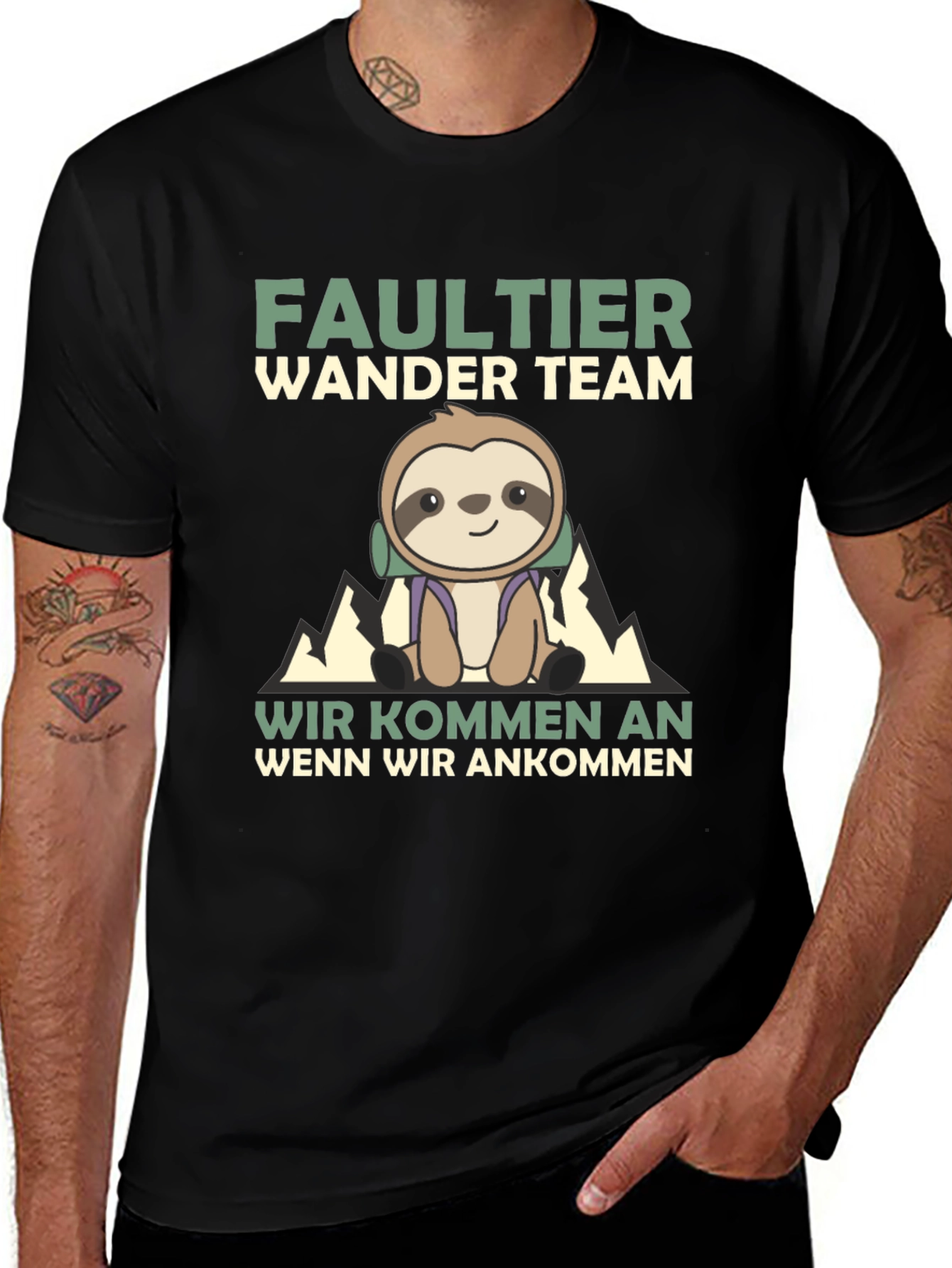 Variant 30 of Funny Sloth Hiking Team T-Shirt - When We Arrive Tee