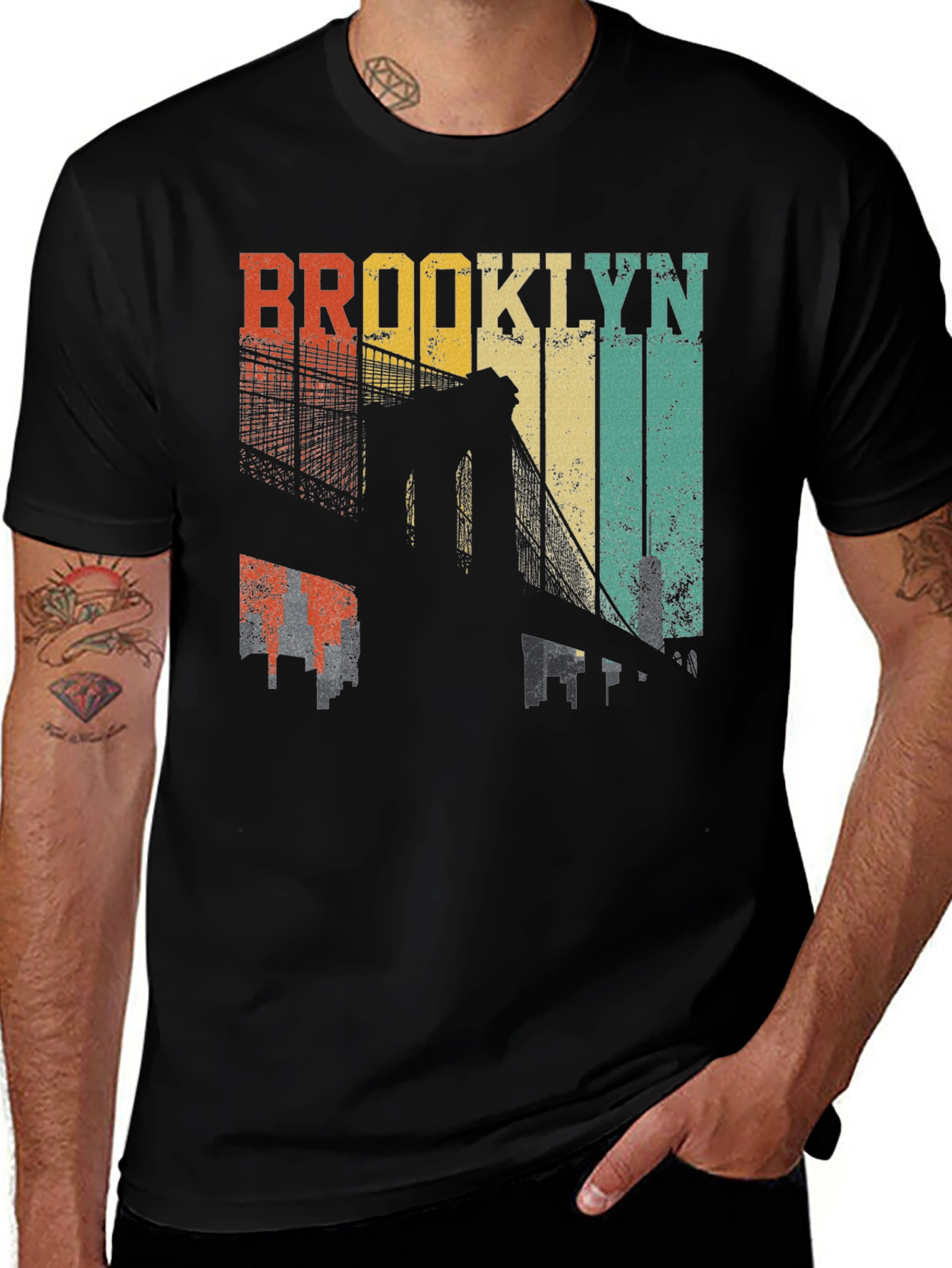 Variant 20 of Brooklyn Bridge Retro Graphic T-Shirt