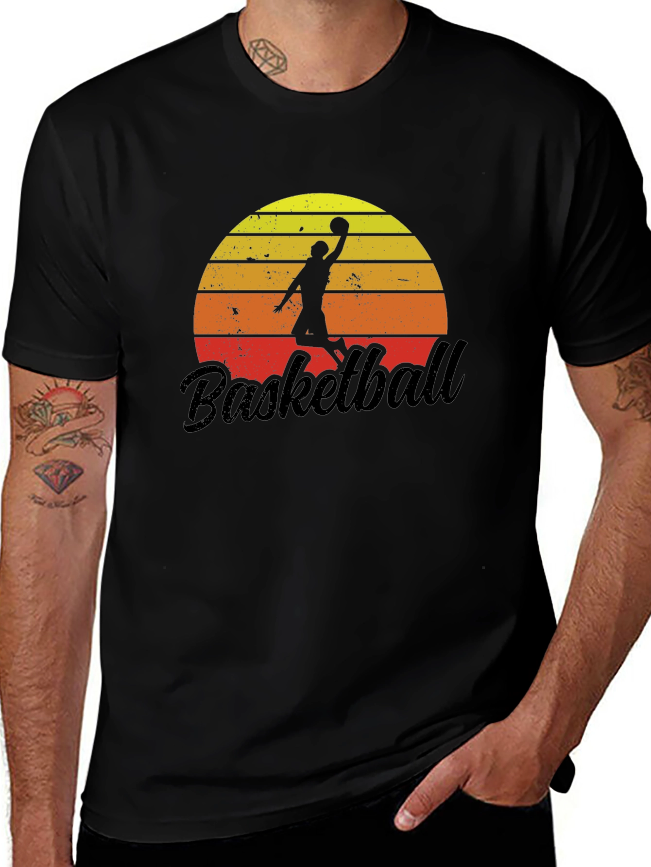 Variant 14 of Retro Basketball Sunset Graphic T-Shirt