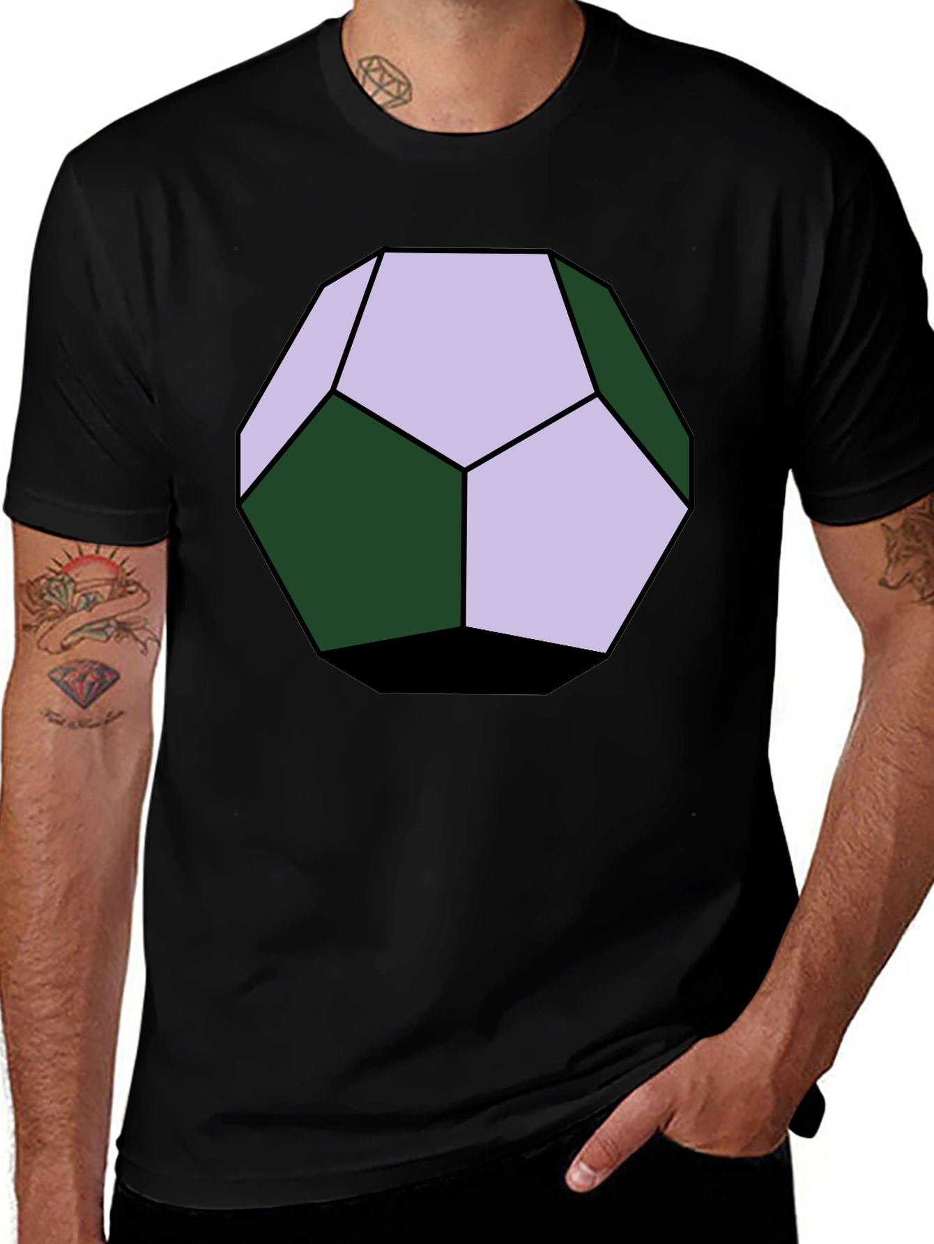 Variant 30 of Geometric Dodecahedron Graphic Tee - Stylish & Unique
