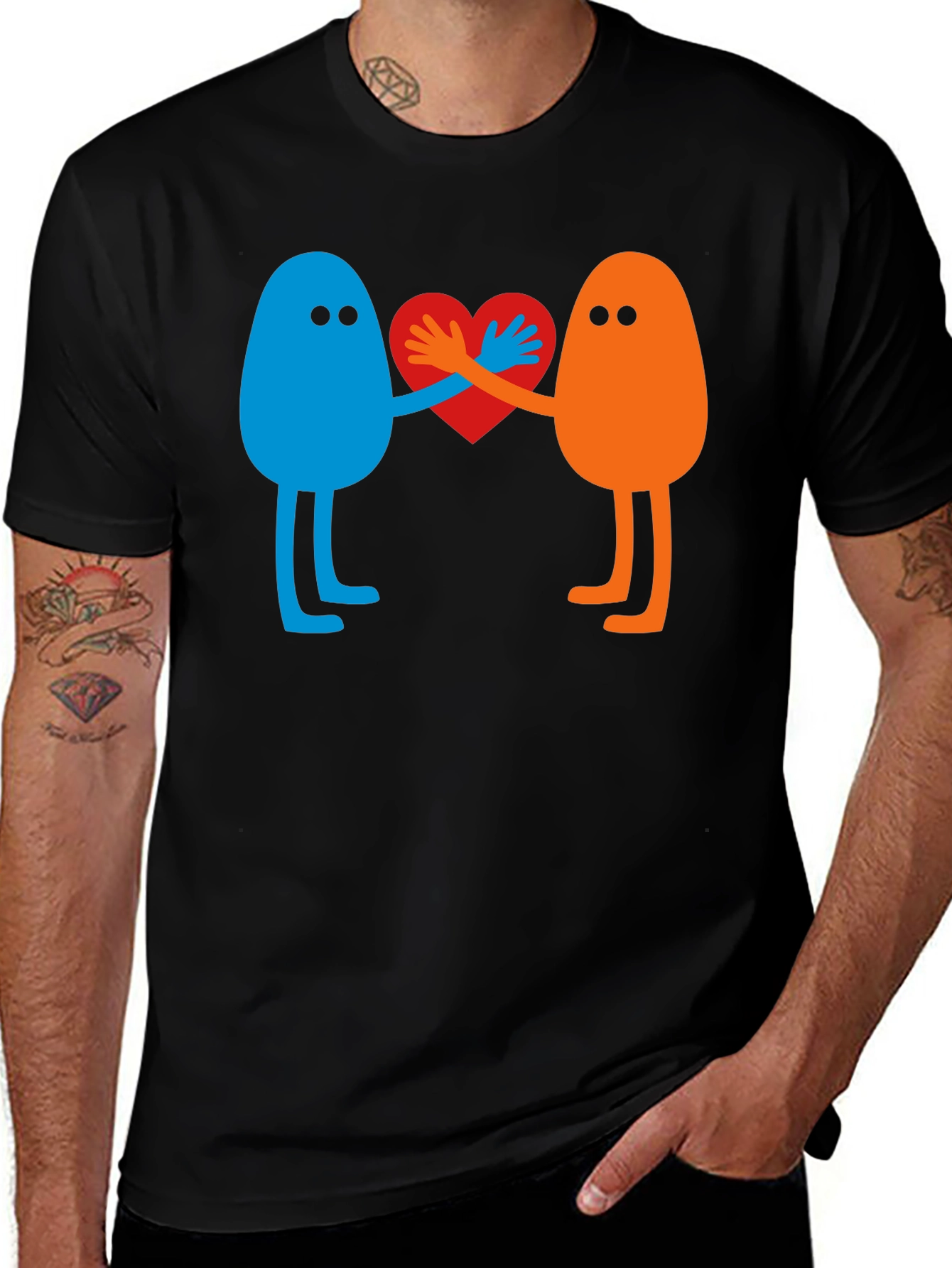 Variant 26 of Heart Together T-Shirt: Blue & Orange