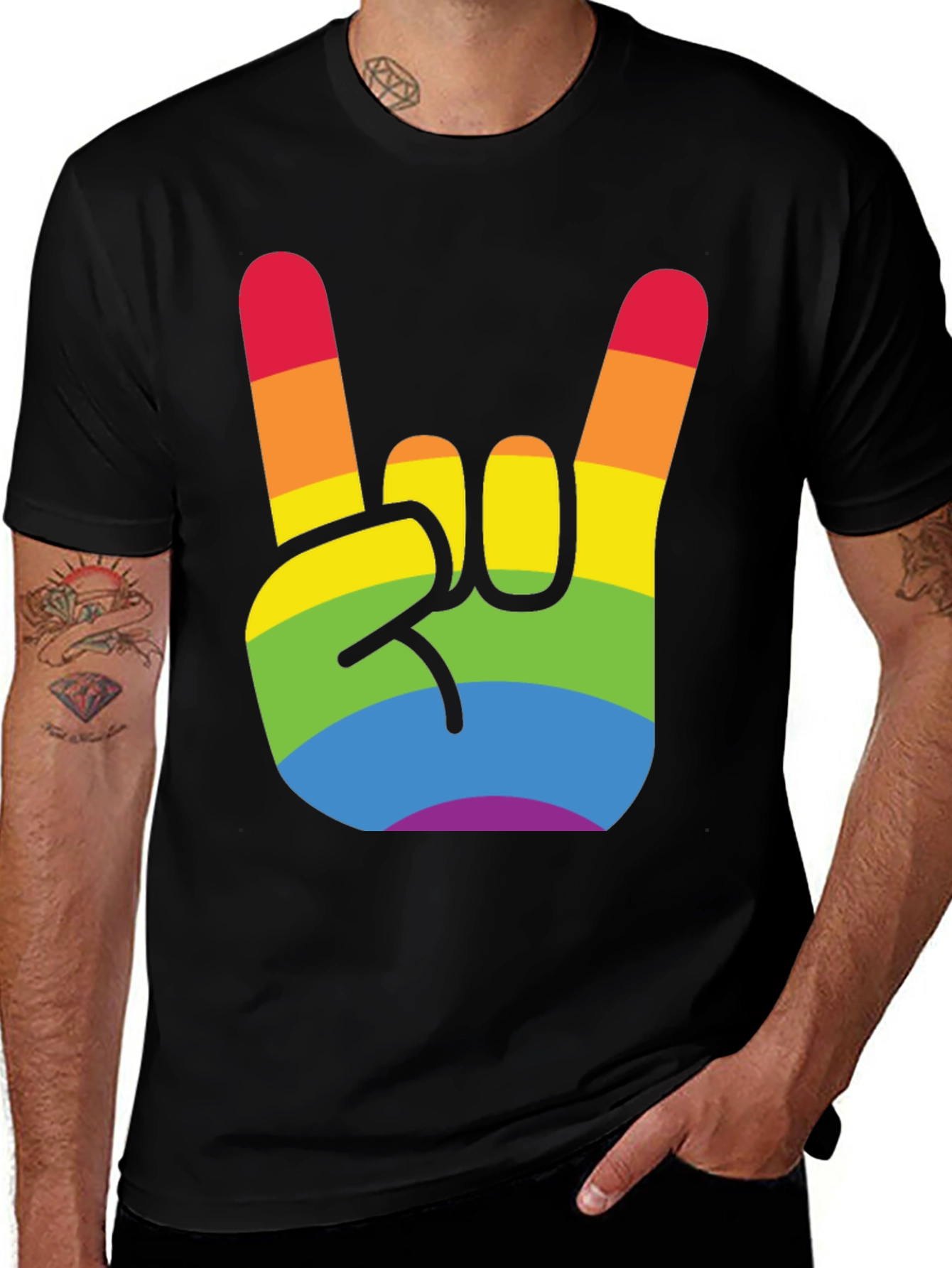 Variant 14 of Rainbow Rock On Pride T-Shirt