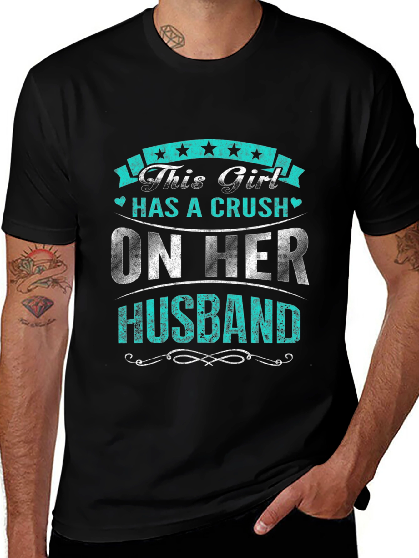 Variant 12 of Funny "This Girl Has A Crush On Her Husband" T-Shirt