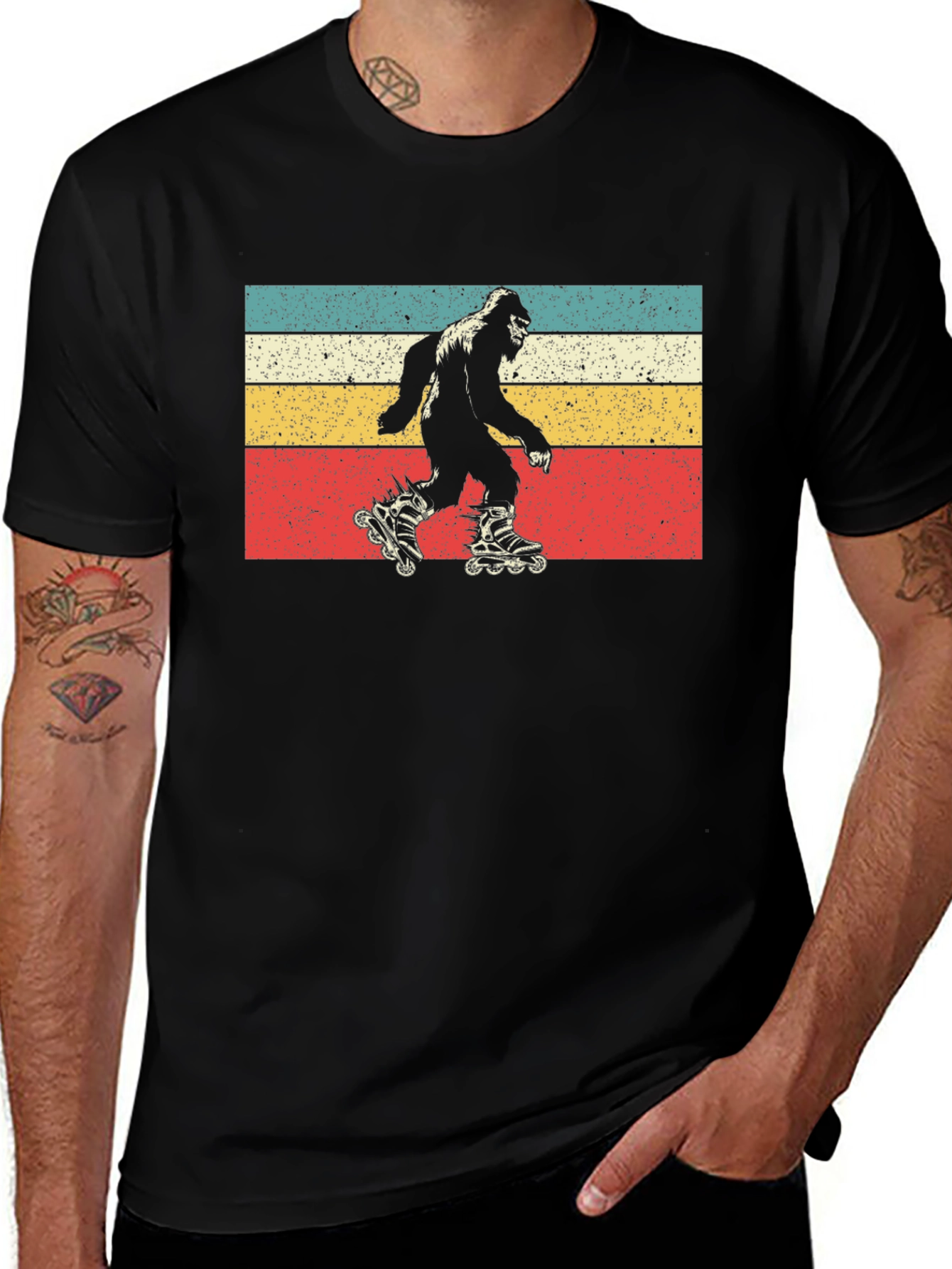 Variant 21 of Retro Roller Skating Bigfoot T-Shirt