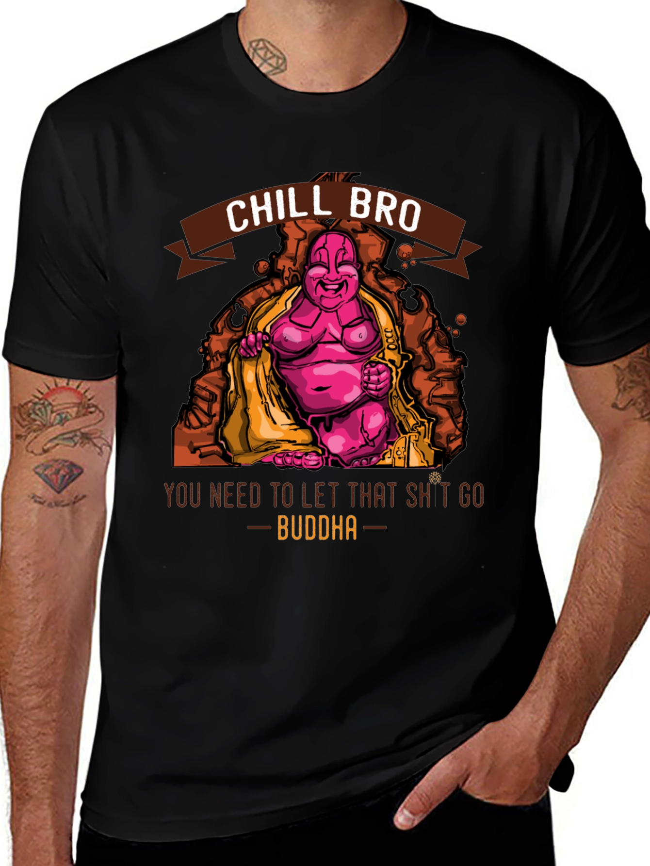 Chill Bro Buddha Graphic T-Shirt