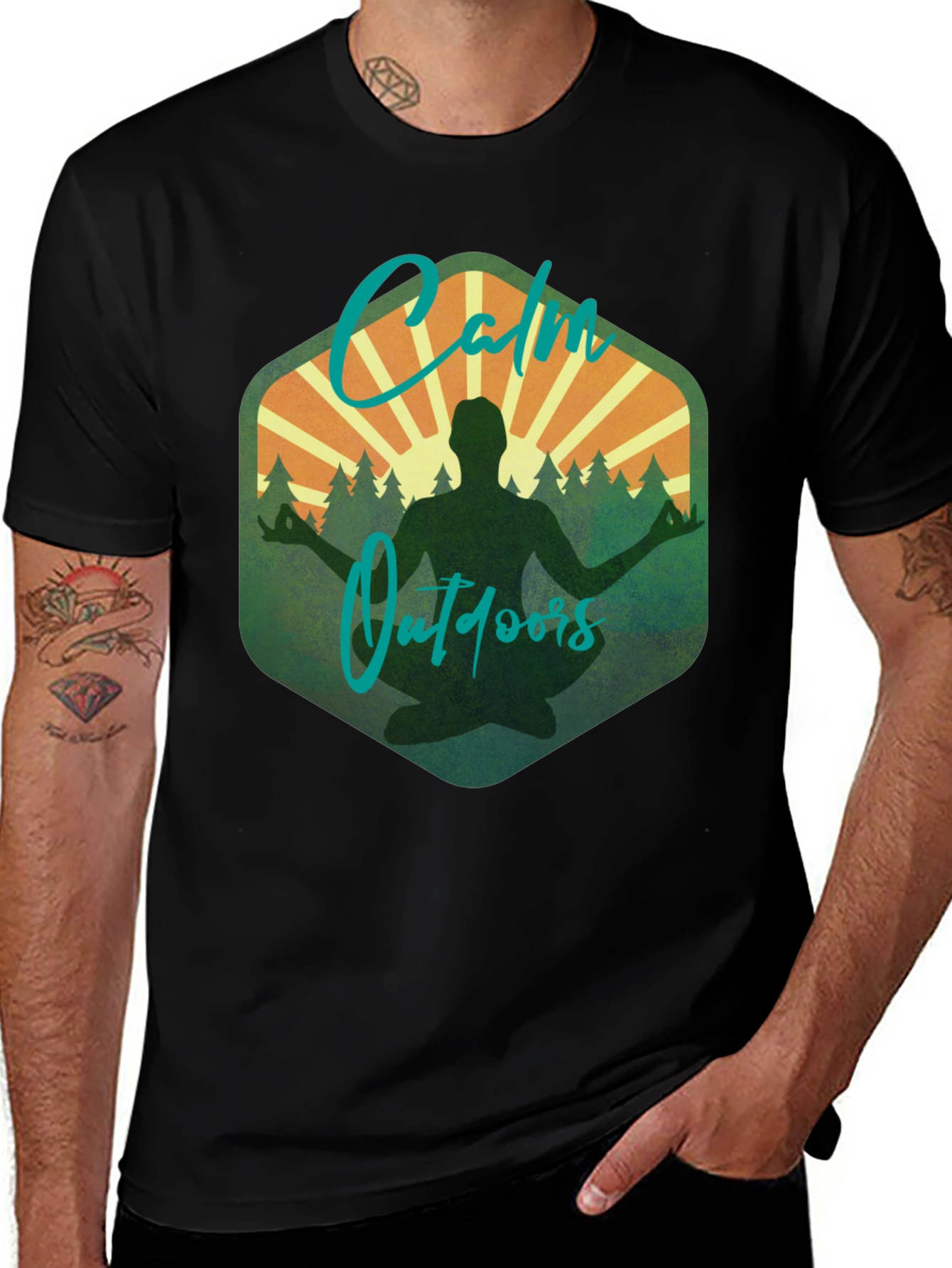 Variant 9 of Calm Outdoors Graphic Tee - Meditation & Nature Shirt