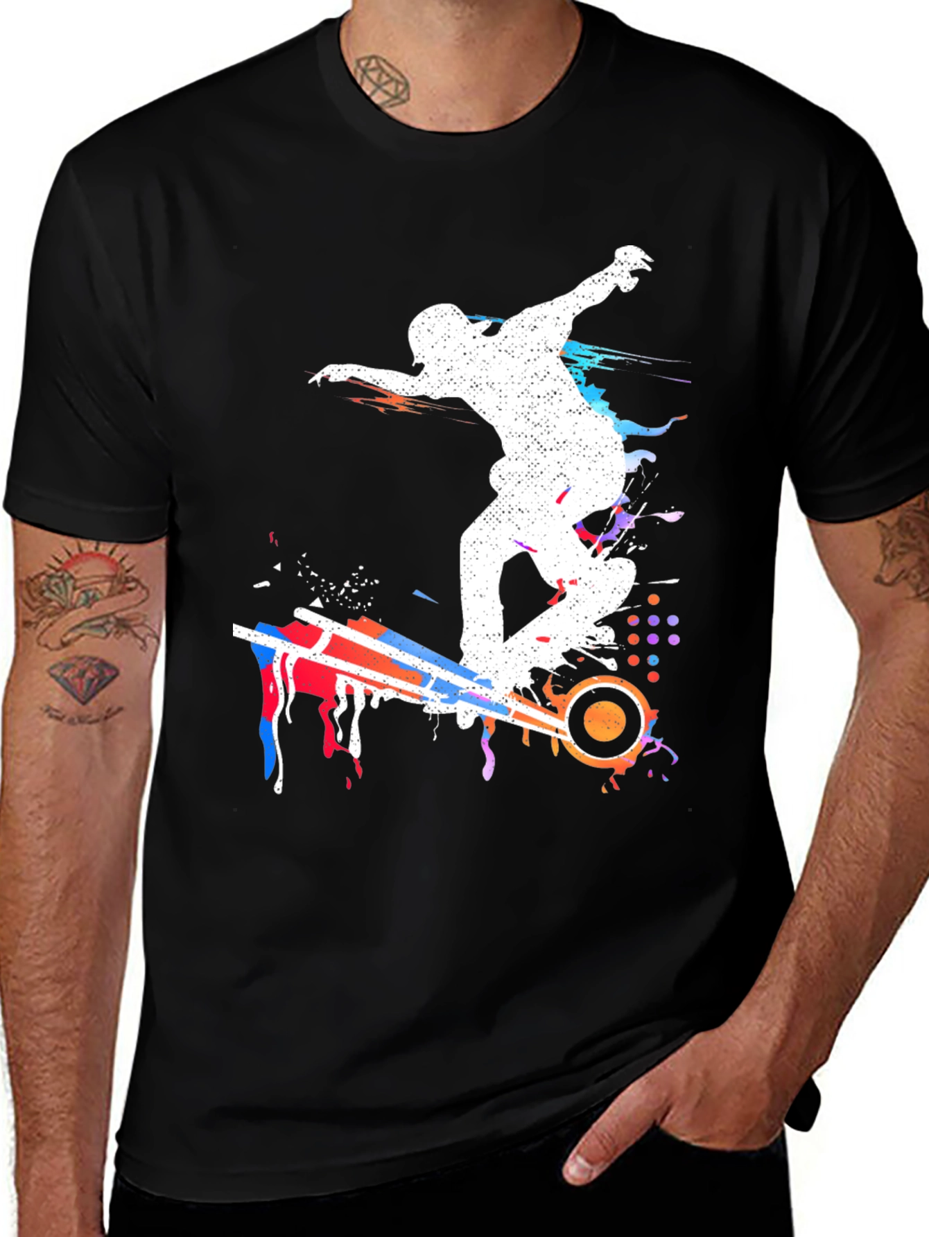 Skateboarder Graphic Tee - Artistic Style