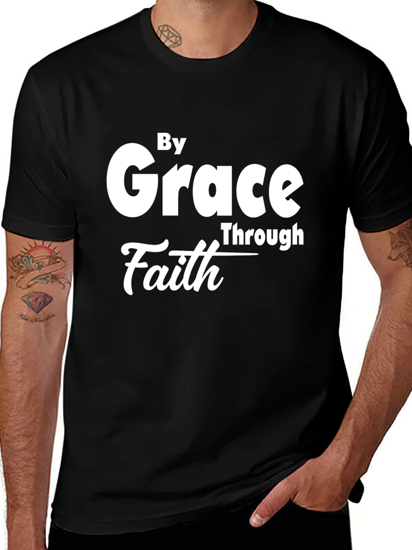 Variant 27 of Grace Through Faith Black T-Shirt
