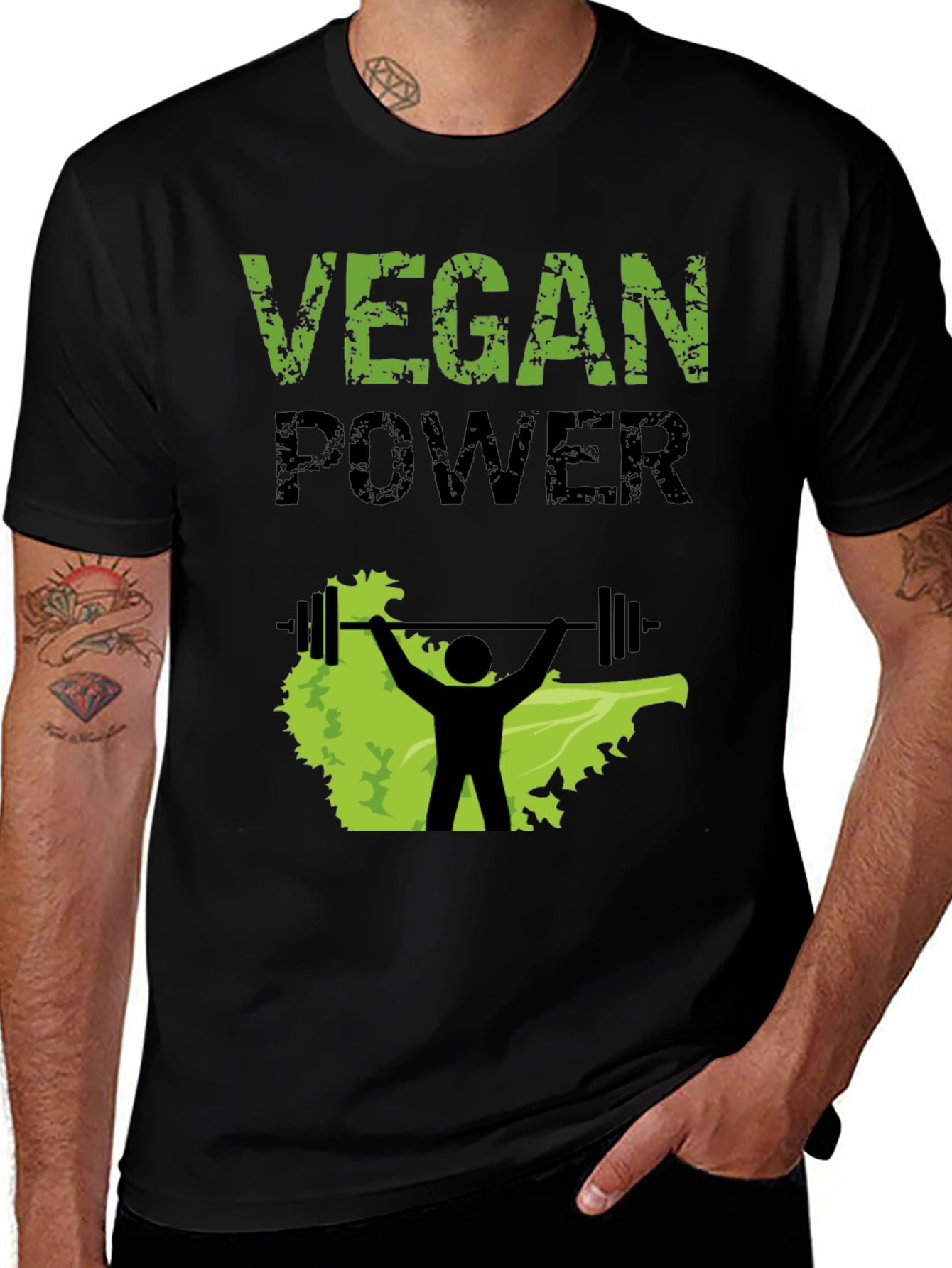 Variant 10 of Vegan Power T-Shirt - Weightlifting Plant Based
