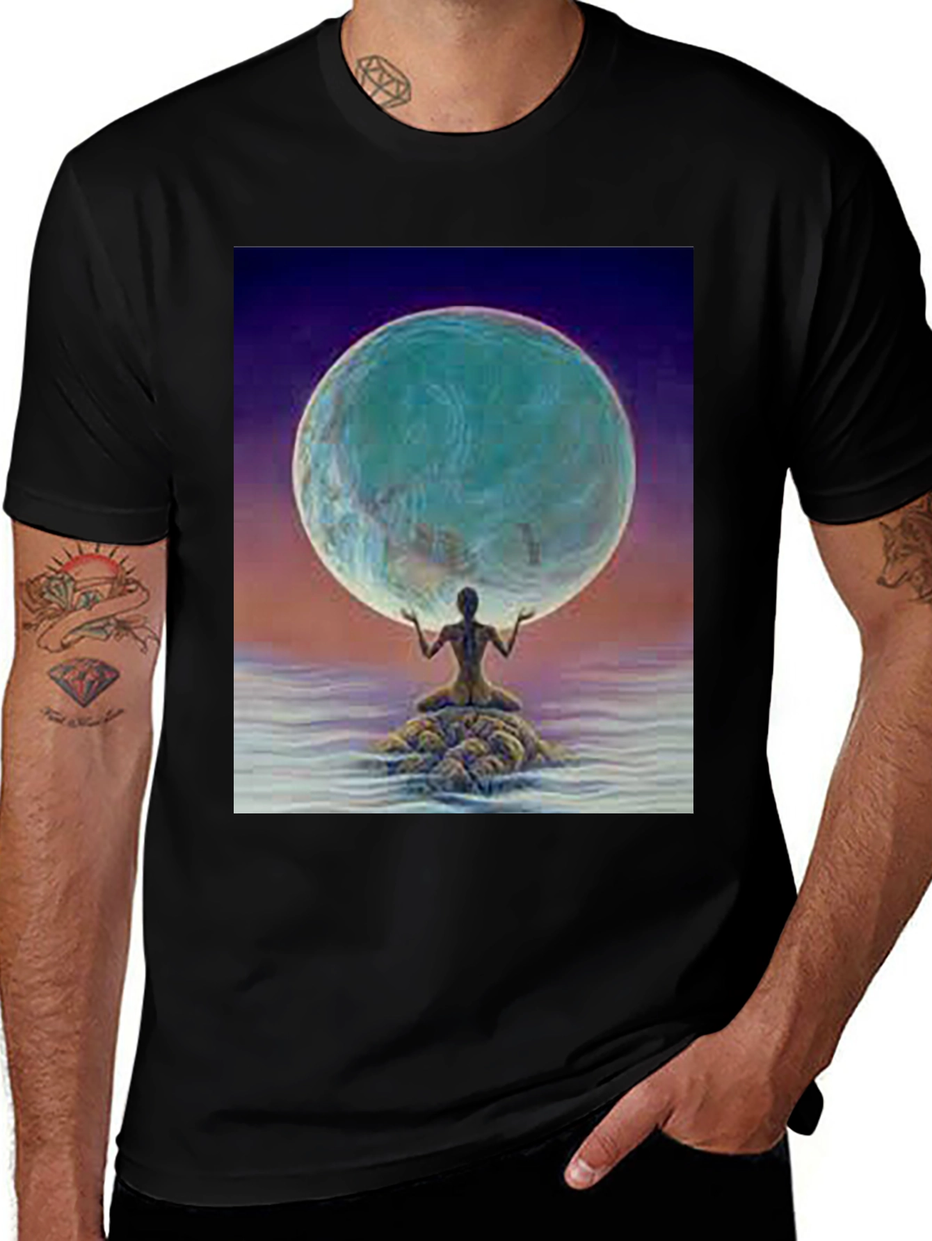 Variant 17 of Mystical Moon T-Shirt - Black
