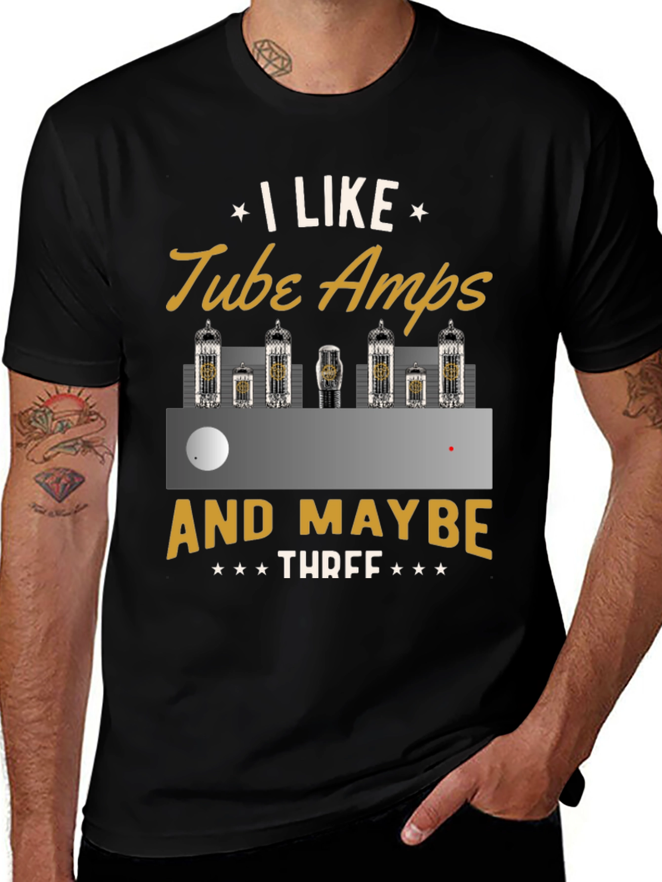 Variant 9 of I Like Tube Amps & Maybe Three - Graphic T-Shirt