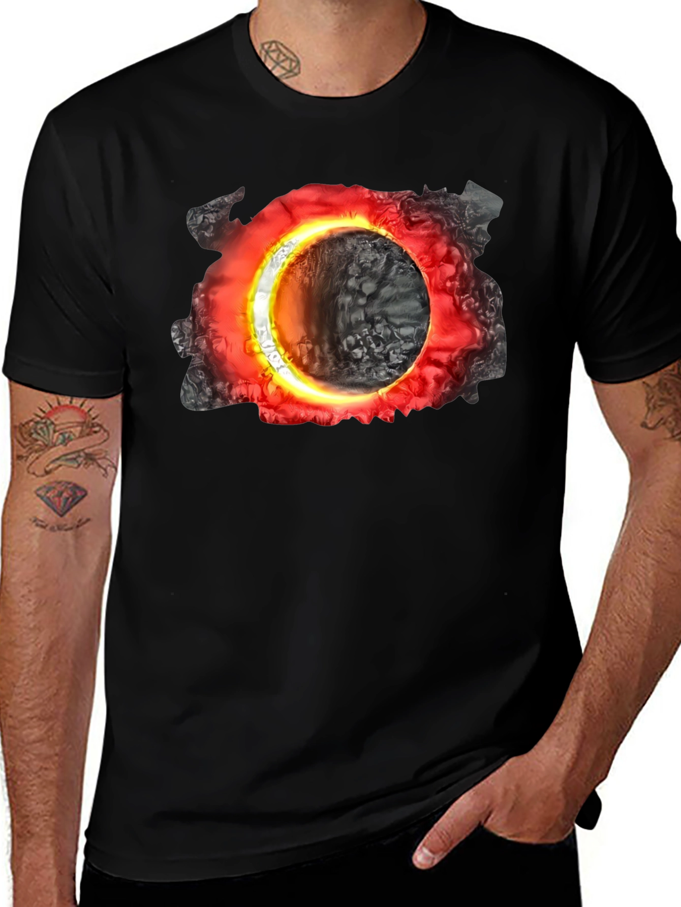 Variant 20 of Cosmic Portal Black T-Shirt - Unique Graphic Tee