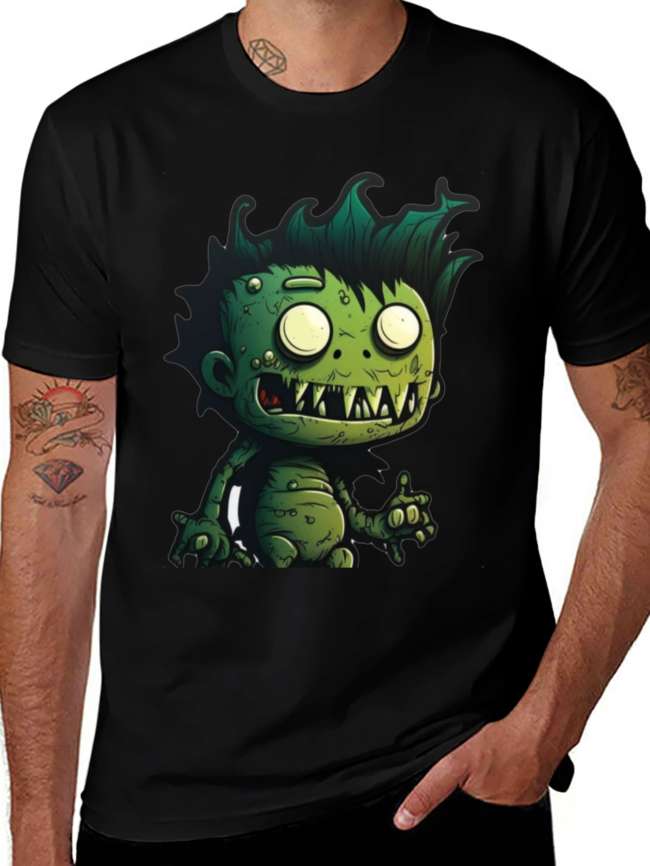 Variant 14 of Monster Graphic Tee - Cartoon Zombie T-Shirt