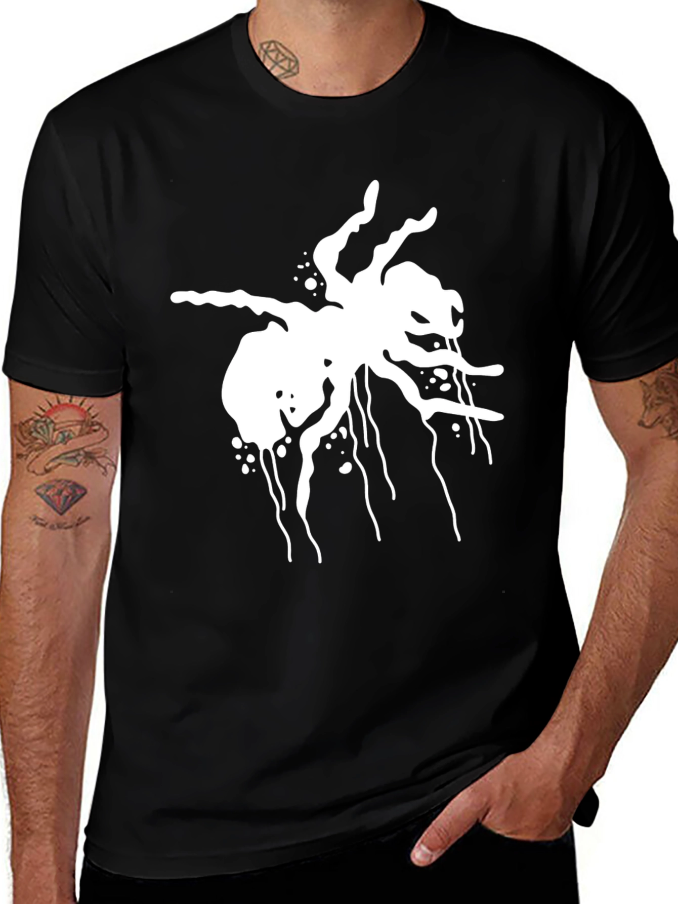Variant 24 of Creepy Spider Graphic Black T-Shirt