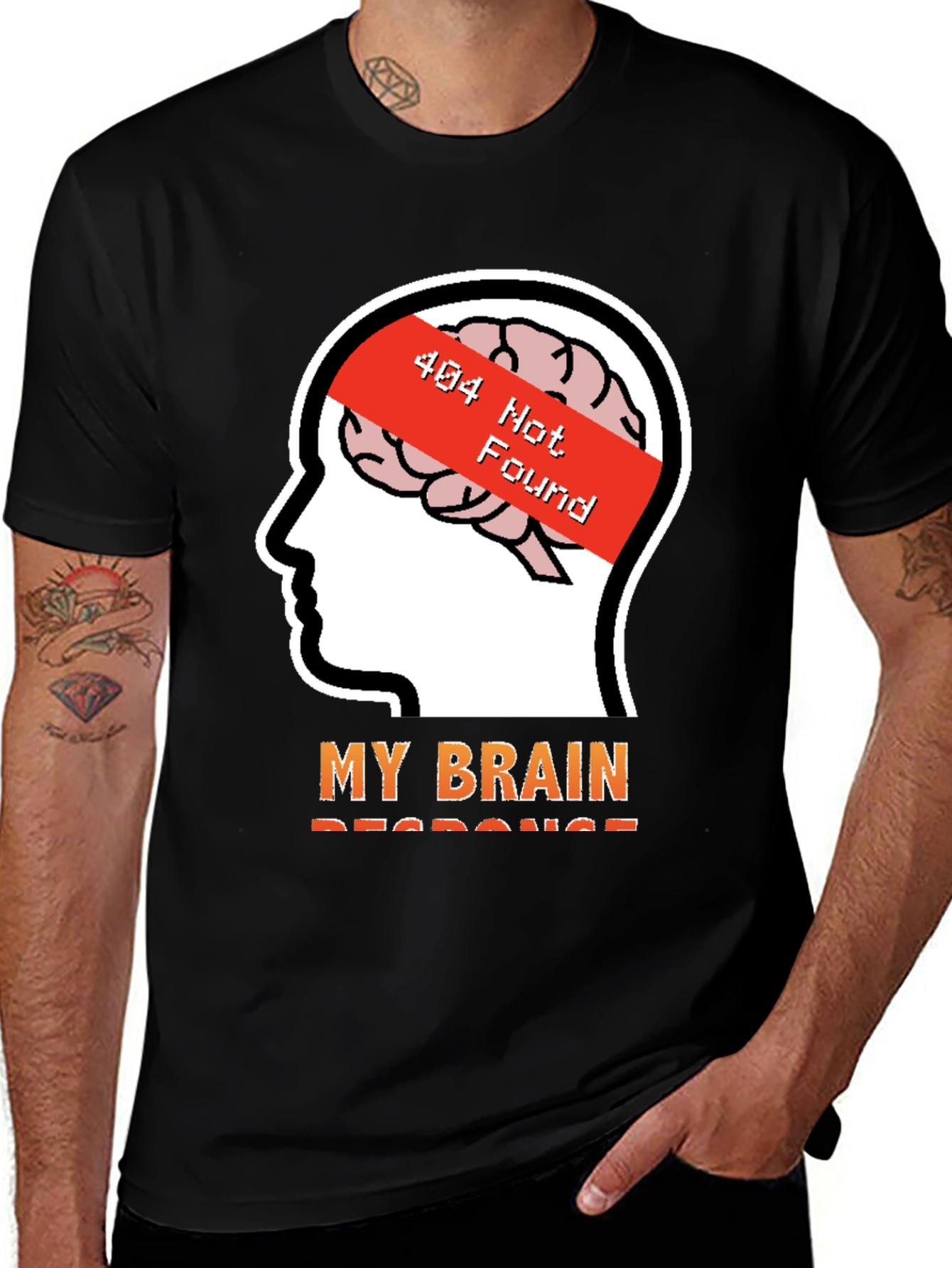 Variant 8 of 404 Brain Not Found T-Shirt - Funny Geek Tee